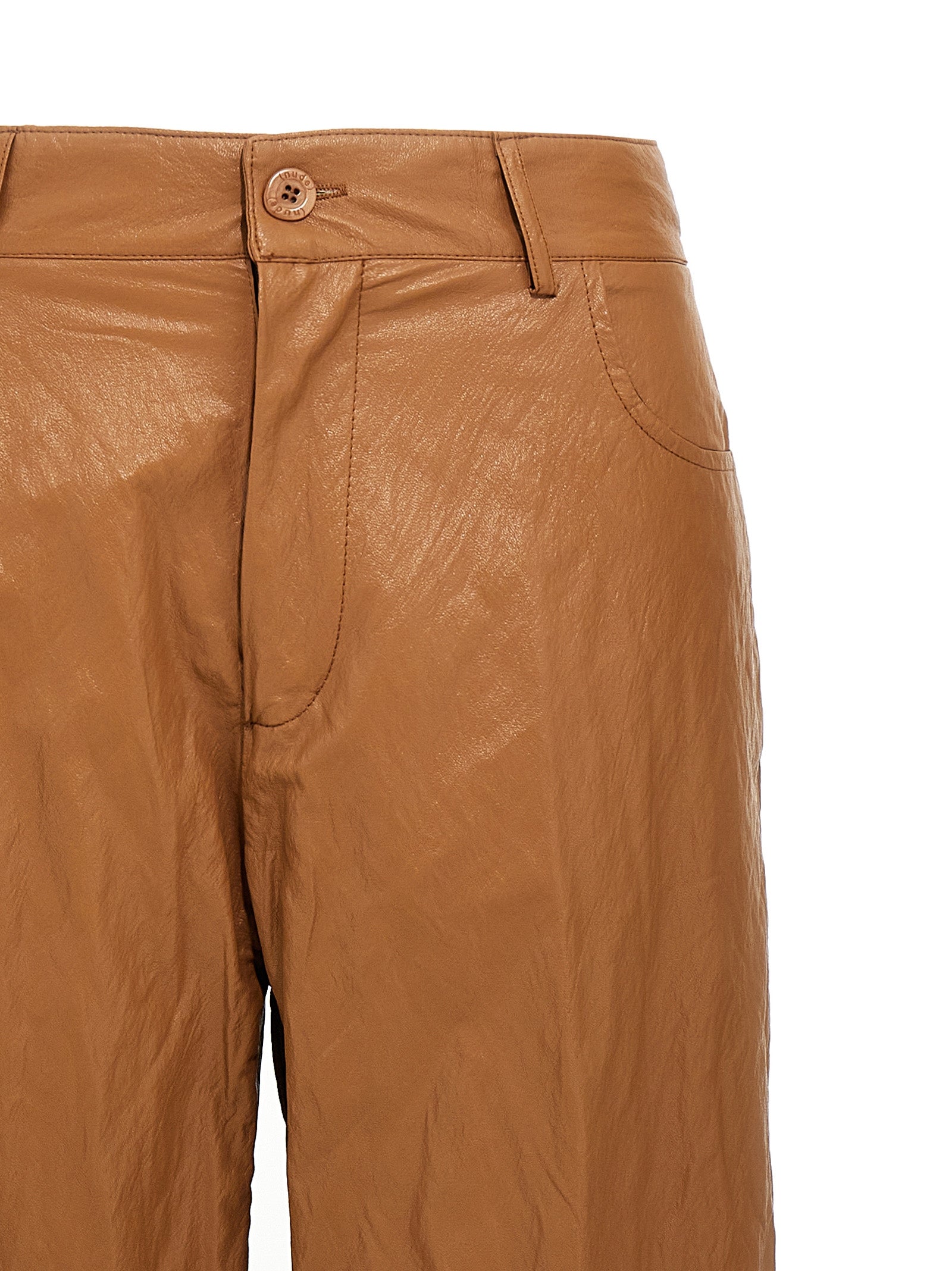 NUDE Brown Viscose Casual Pants