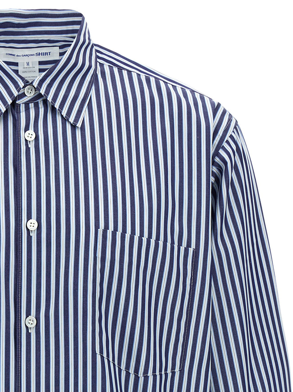 Comme Des Garçons Blue Cotton Blouse