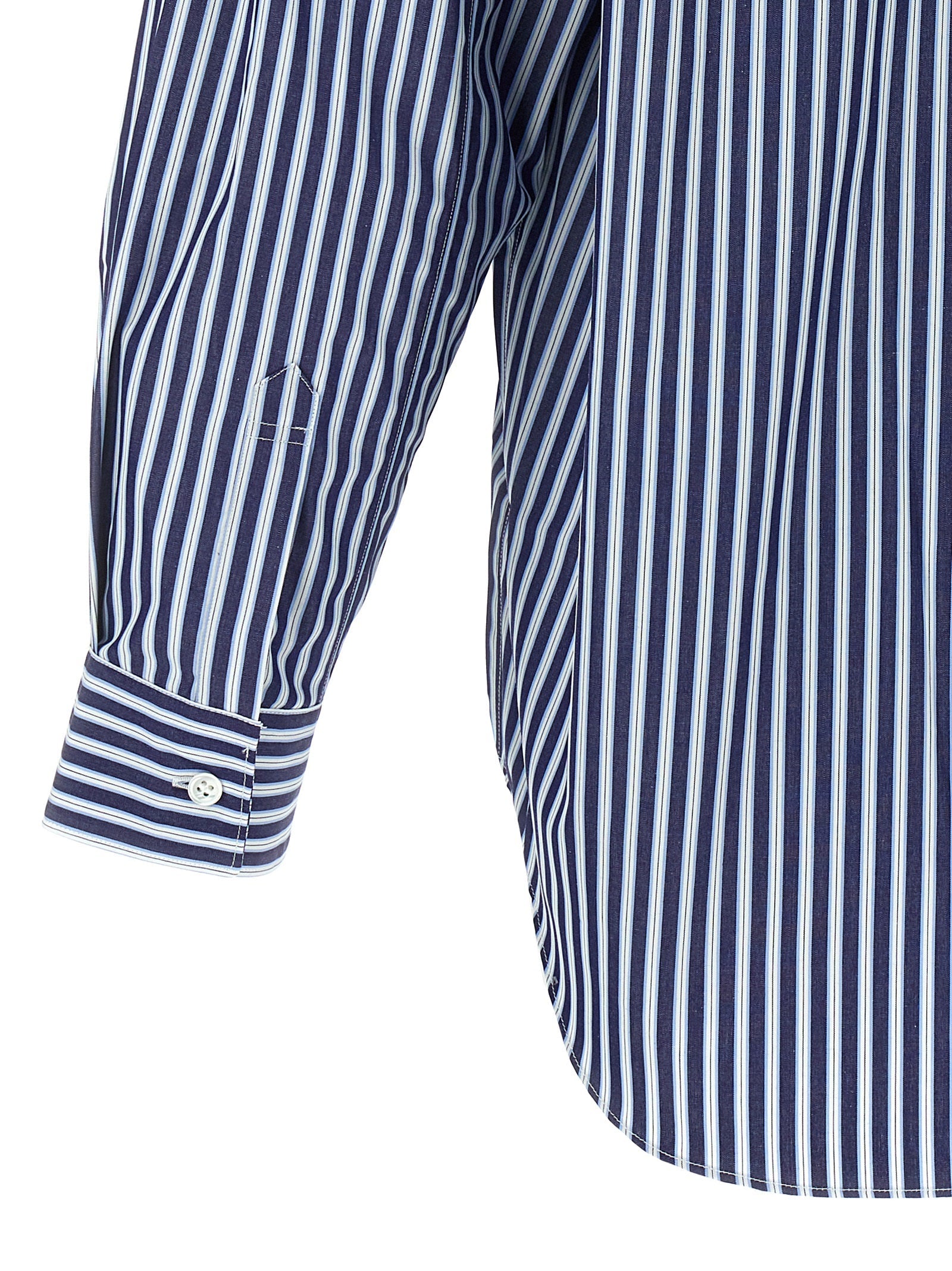 Comme Des Garçons Blue Cotton Blouse
