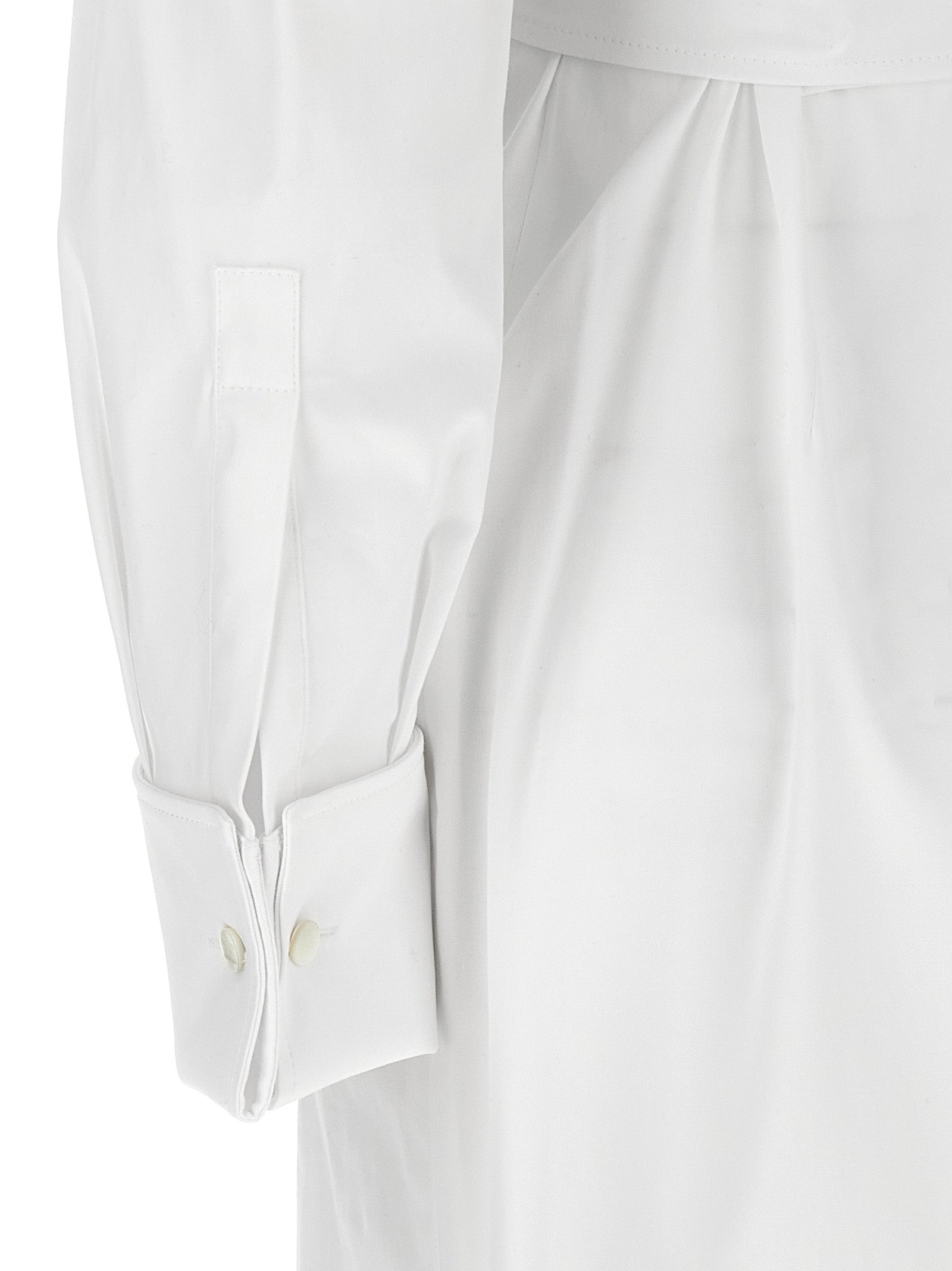 Max Mara White Cotton Long Dress