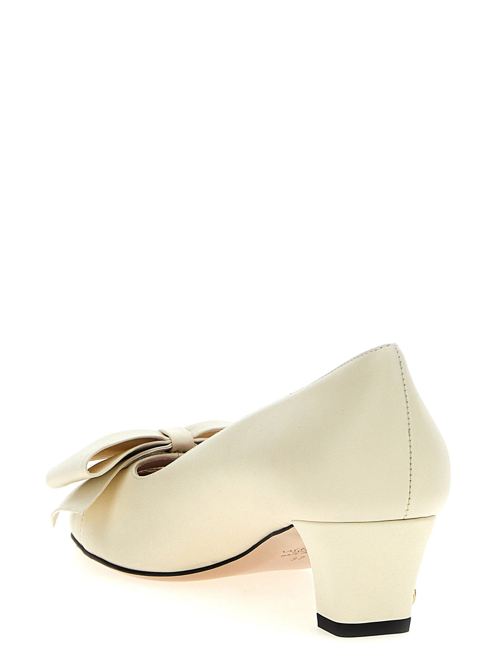 Valentino Garavani White Goatskin Mid Heel Pumps