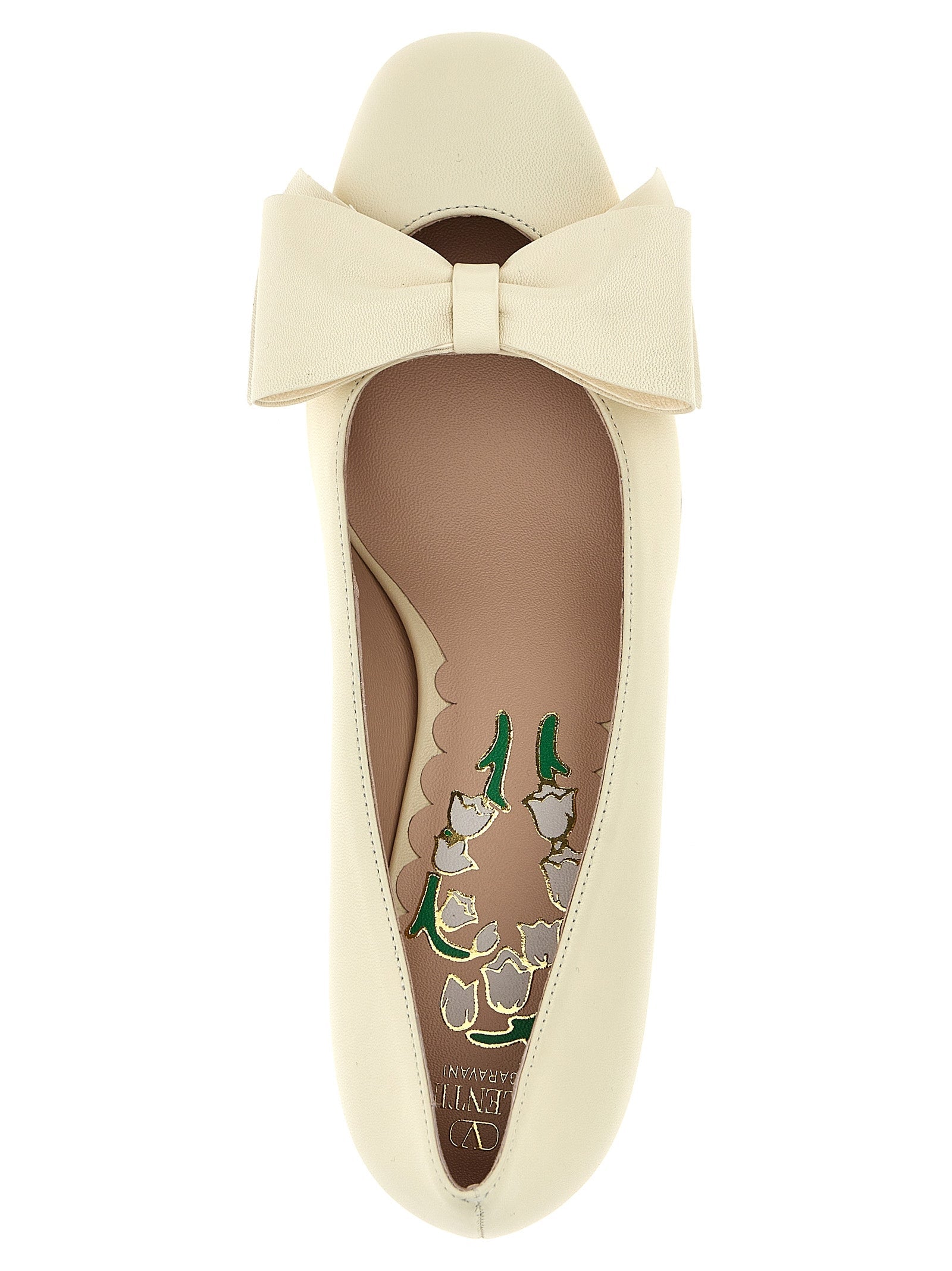 Valentino Garavani White Goatskin Mid Heel Pumps