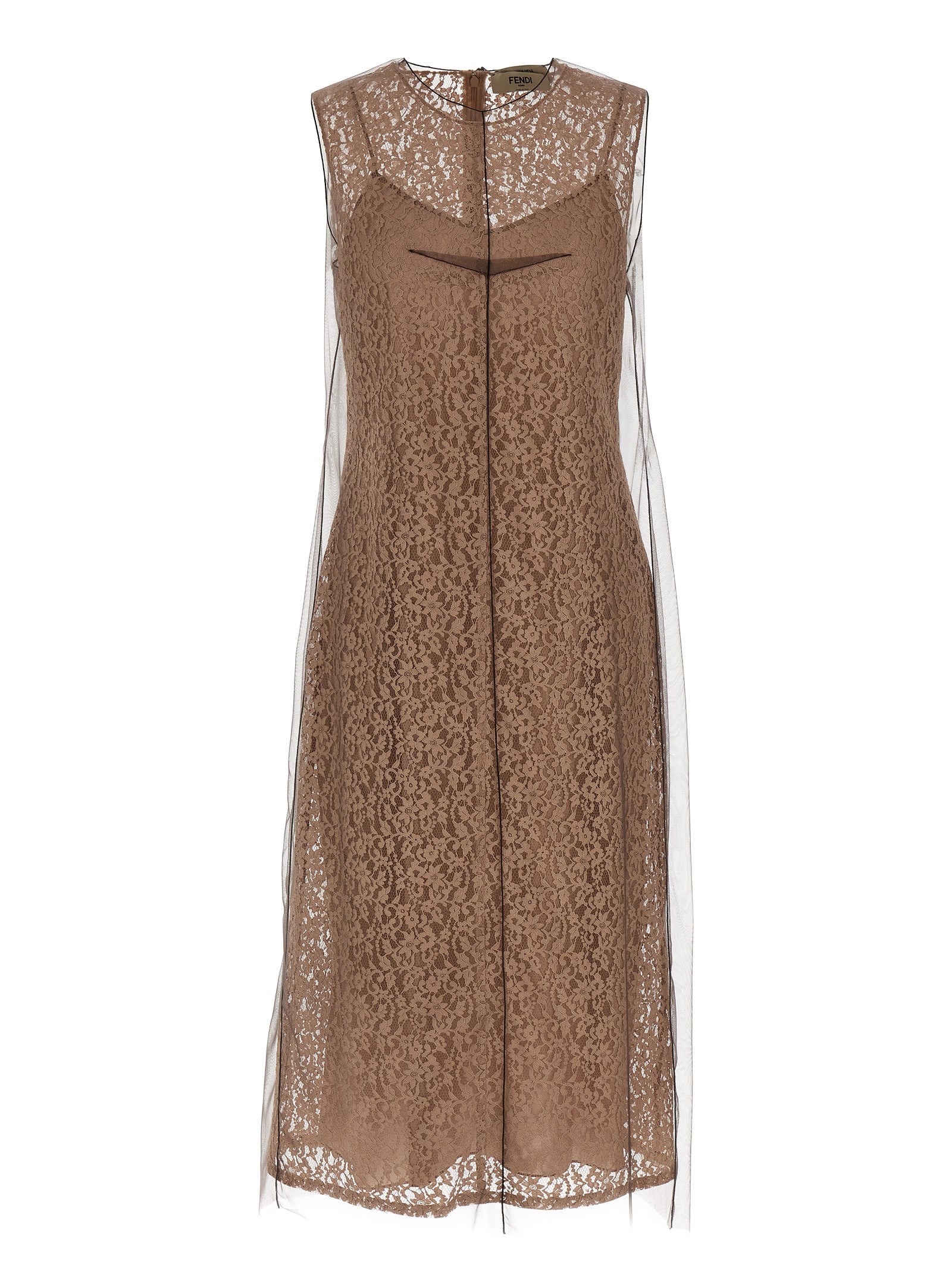 Fendi Beige Cotton Midi Dress