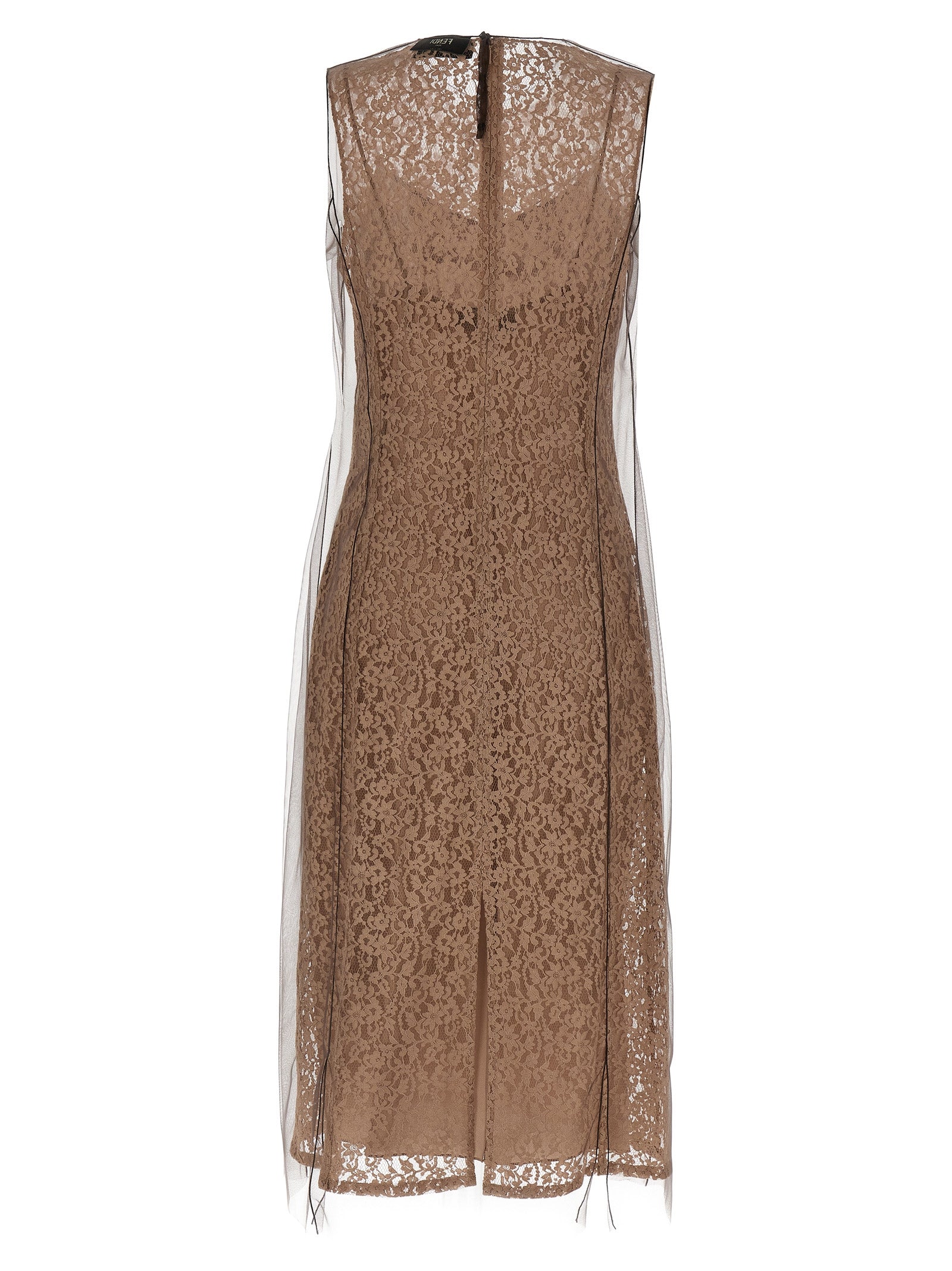 Fendi Beige Cotton Midi Dress