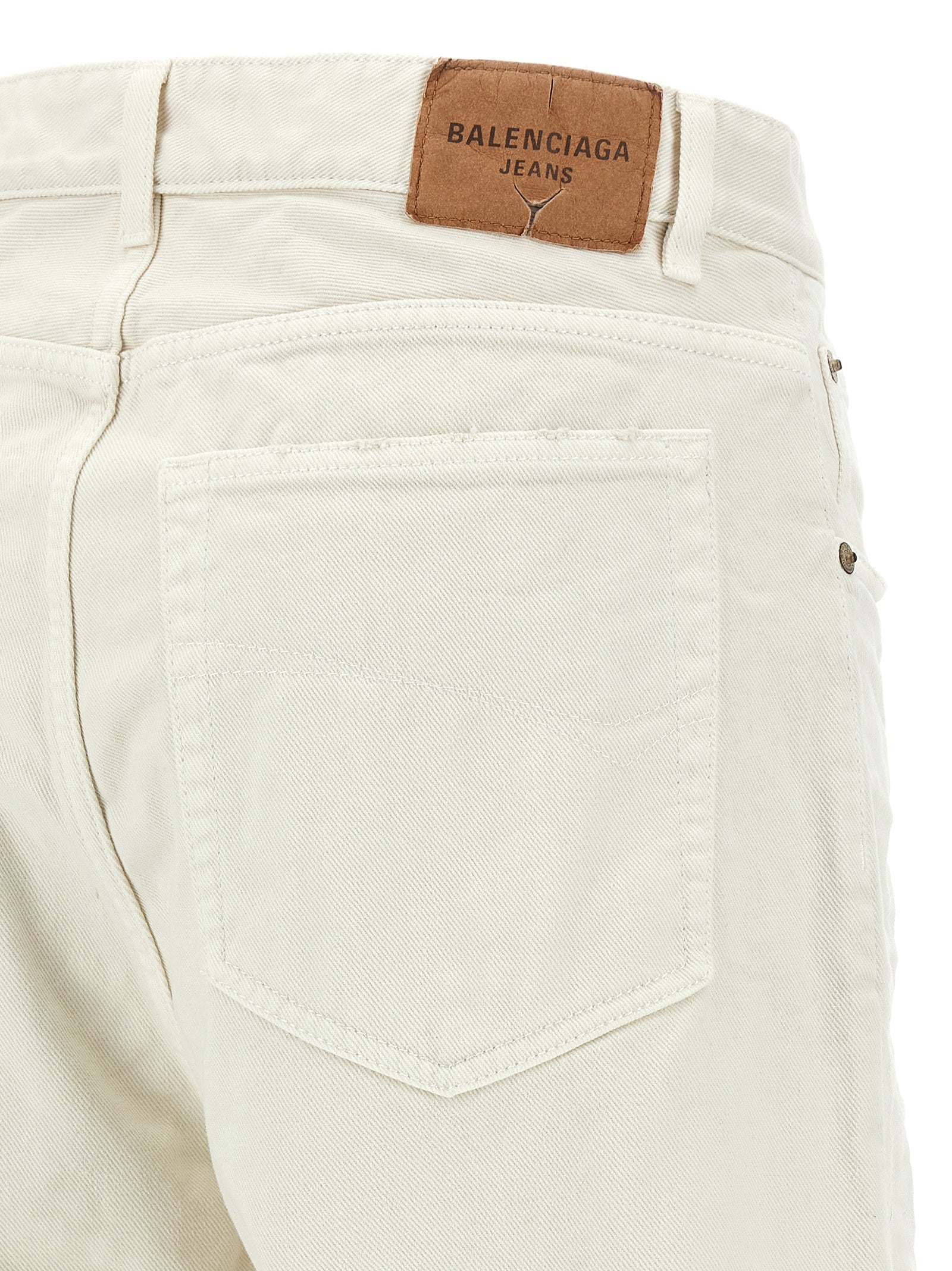 Balenciaga White Cotton Jeans Denim