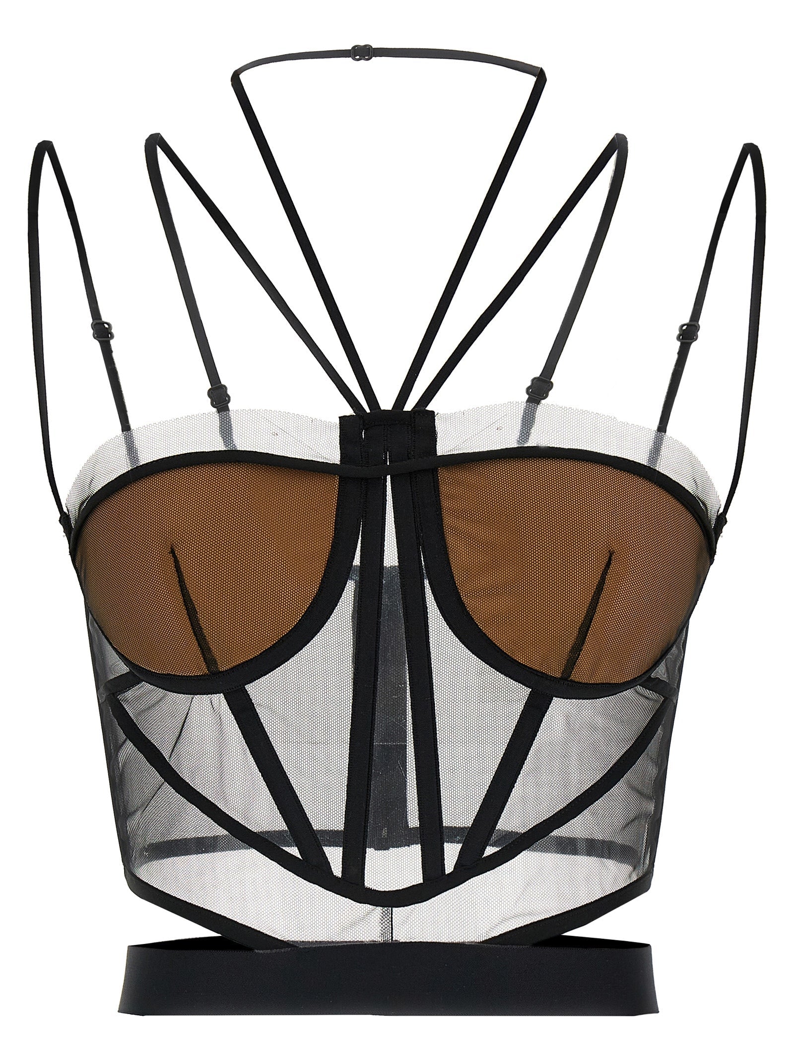 Nensi Dojaka Black Polyamide Tank Tops
