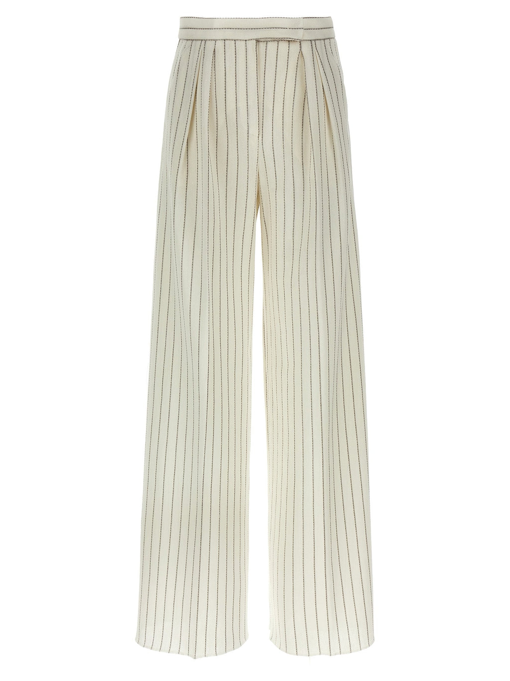 Max Mara White Cotton Casual Pants