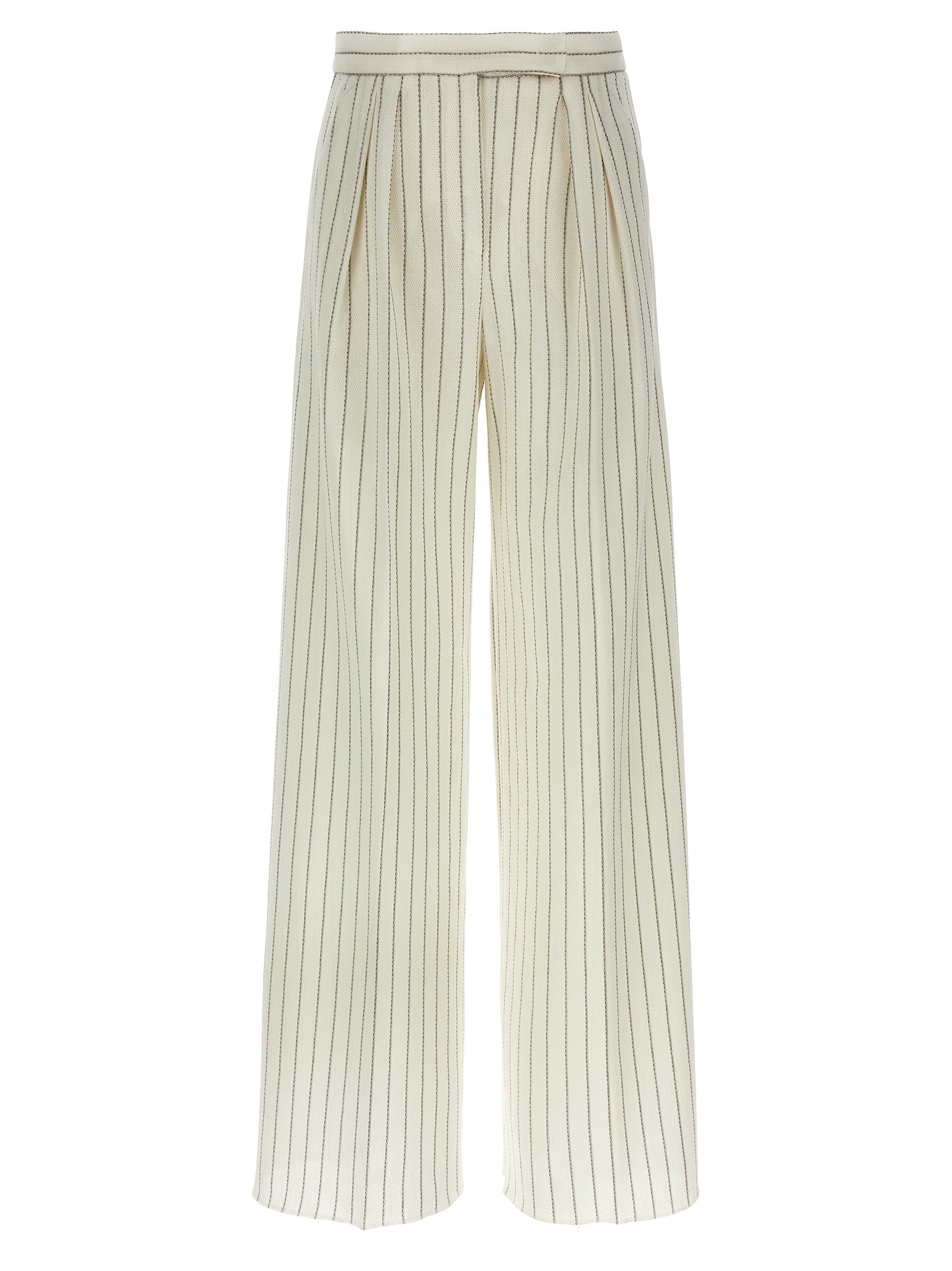 Max Mara White Cotton Casual Pants