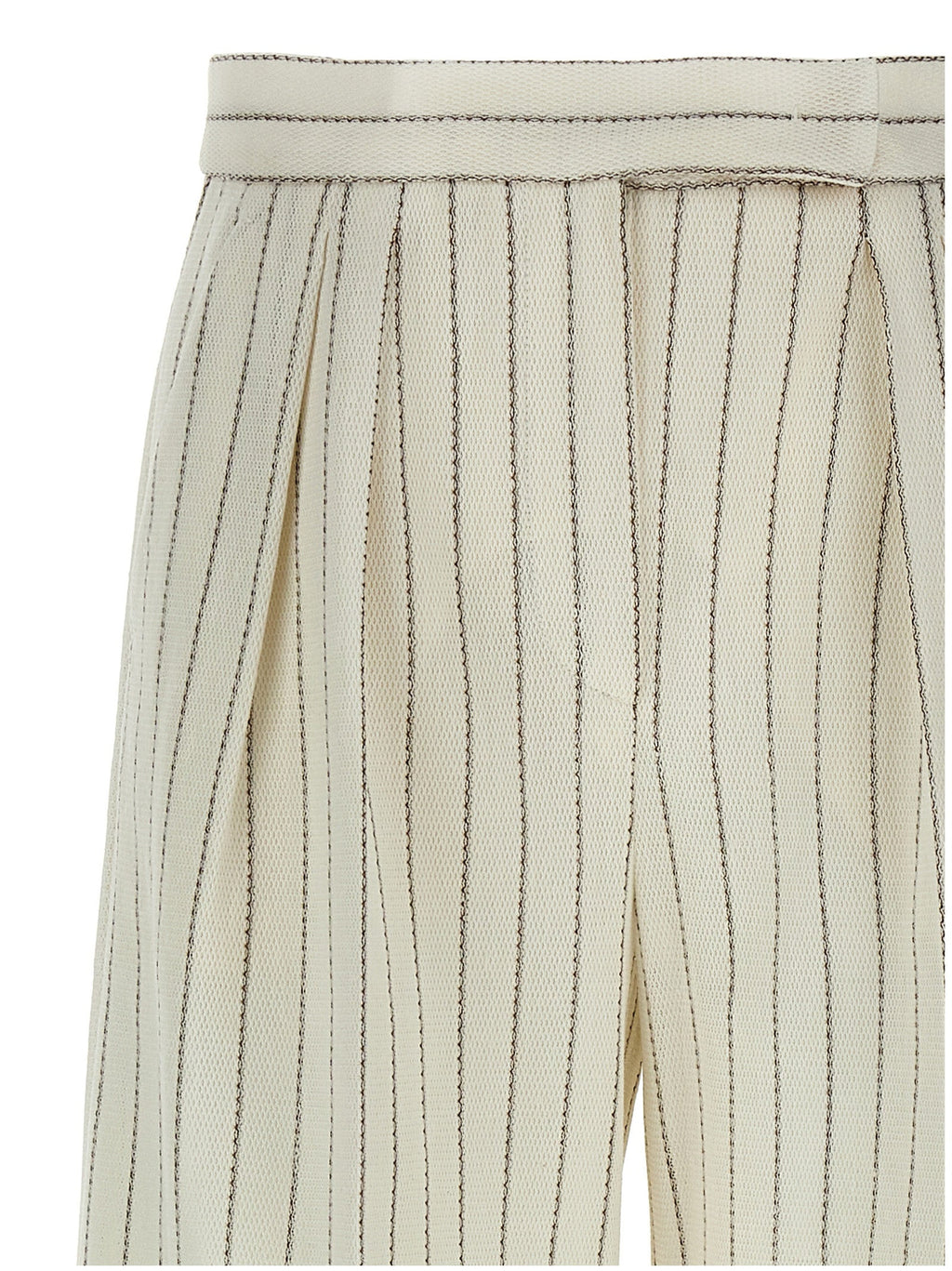 Max Mara White Cotton Casual Pants