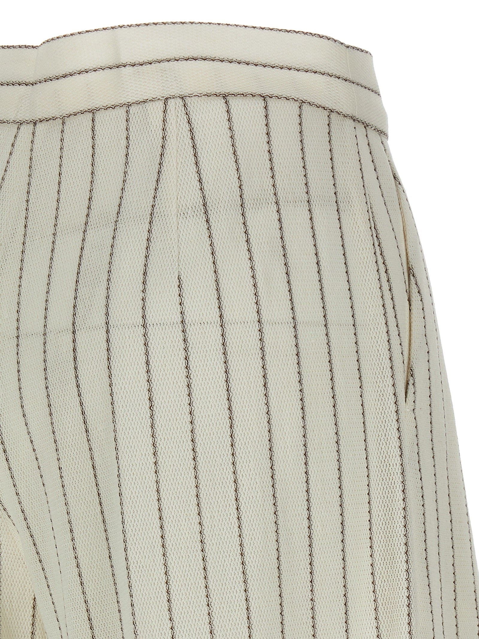 Max Mara White Cotton Casual Pants