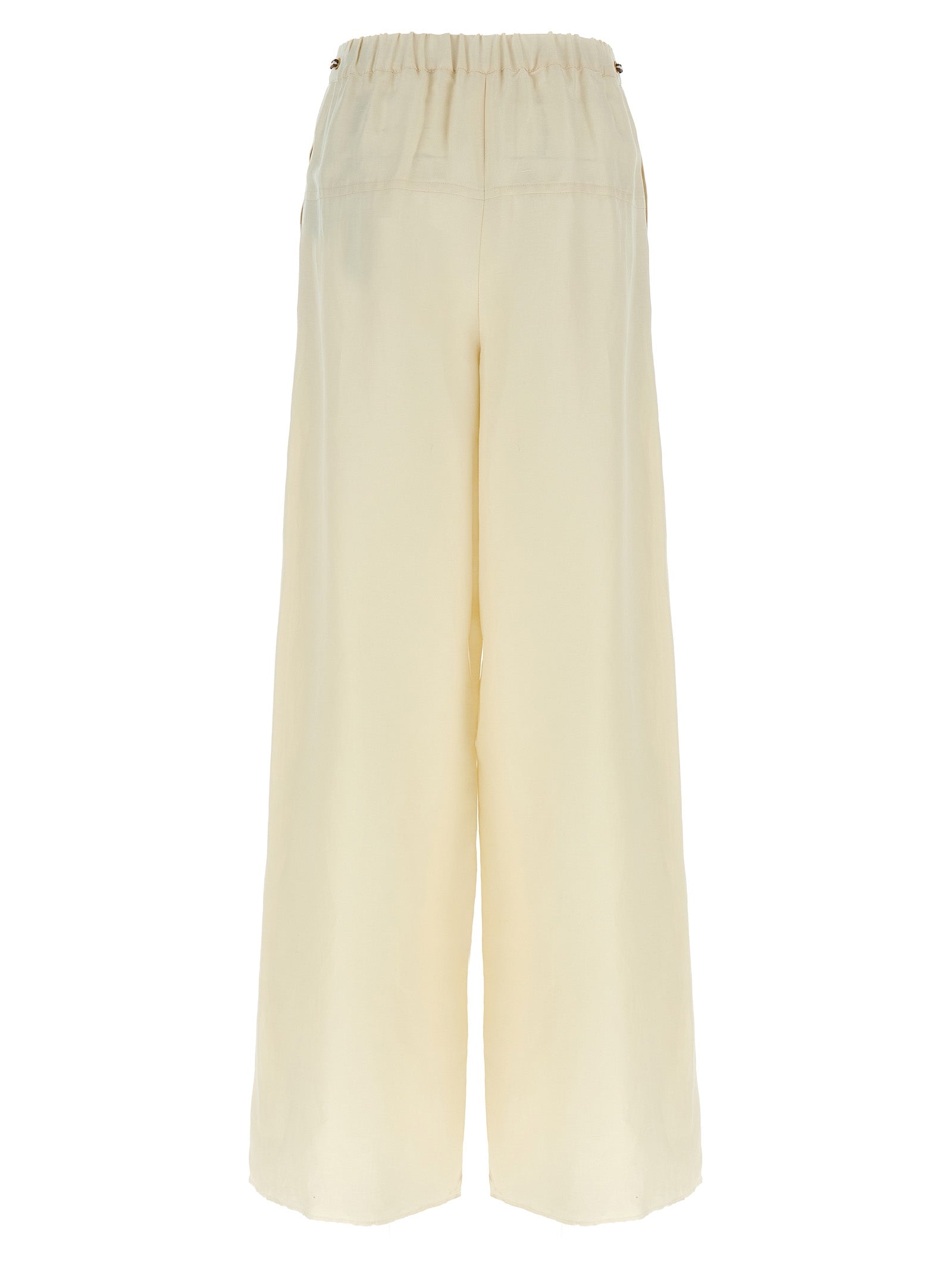 Max Mara White Flax Casual Pants
