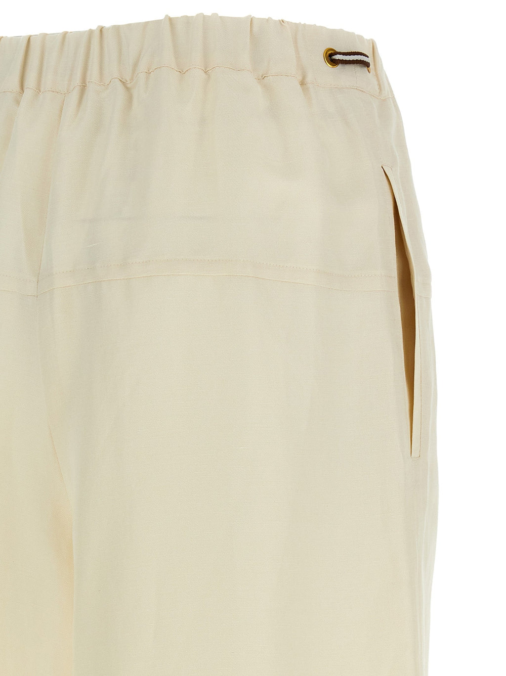 Max Mara White Flax Casual Pants