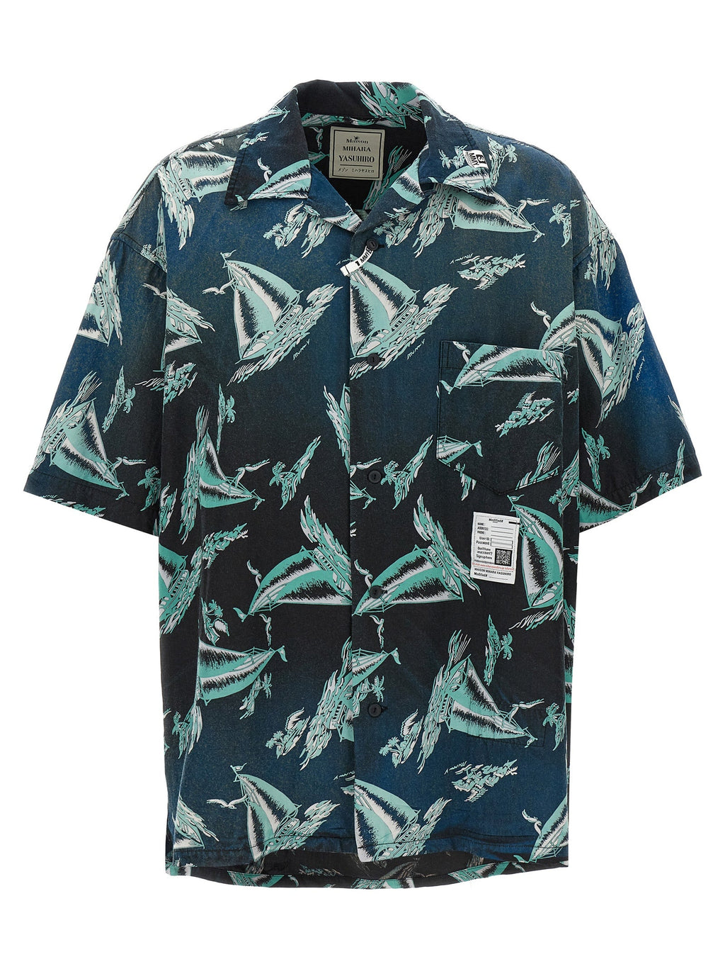 Maison Mihara Yasuhiro Blue Rayon Blouse