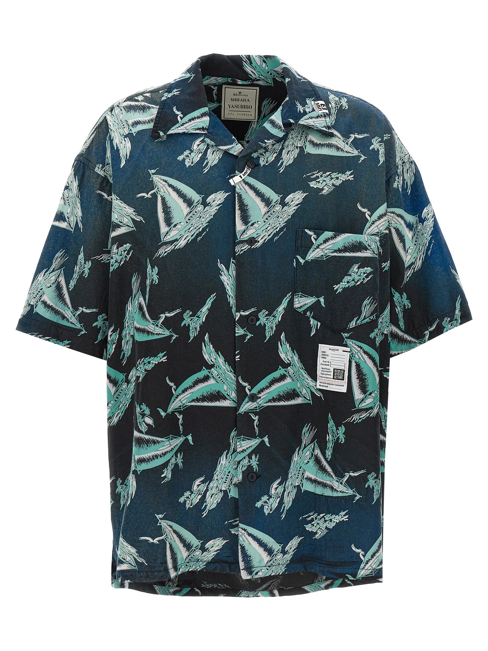 Maison Mihara Yasuhiro Blue Rayon Blouse