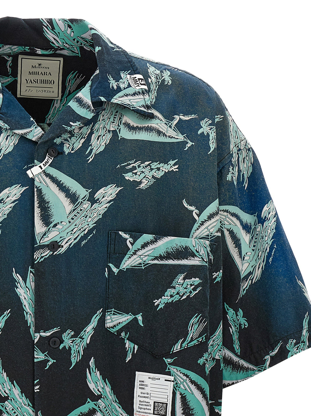 Maison Mihara Yasuhiro Blue Rayon Blouse