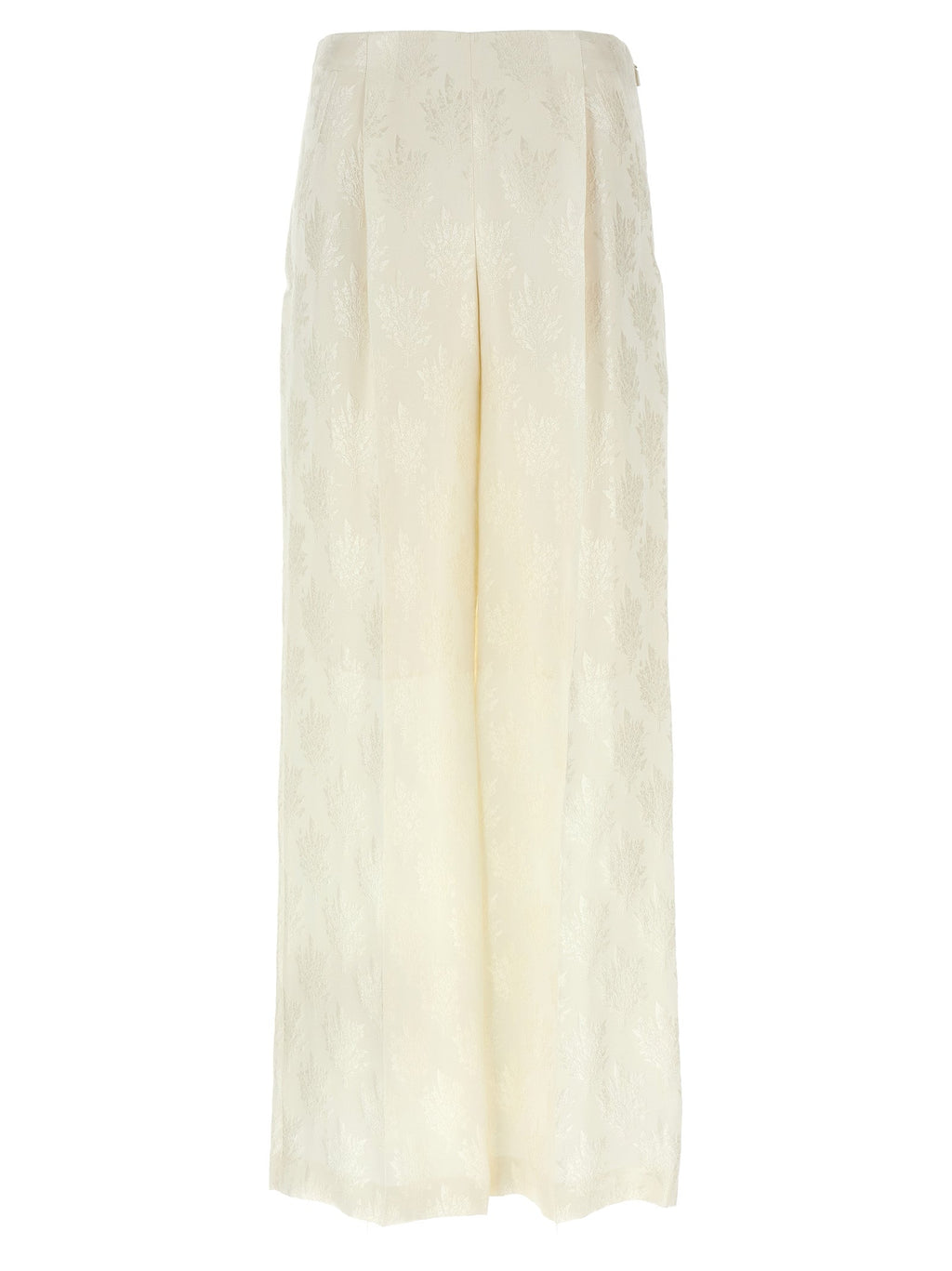 Fendi White Silk Casual Pants
