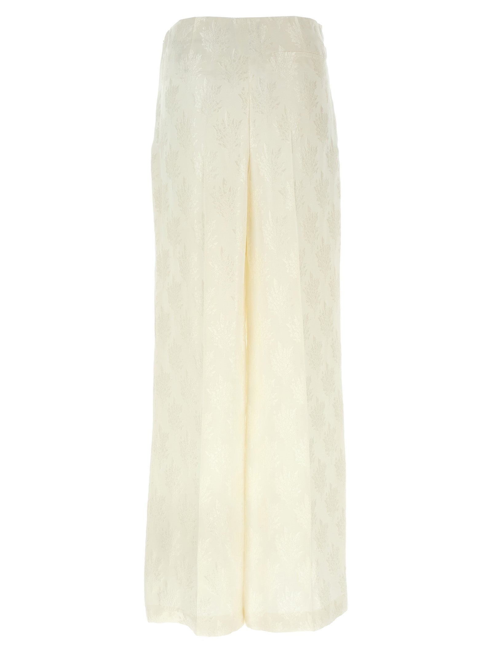 Fendi White Silk Casual Pants