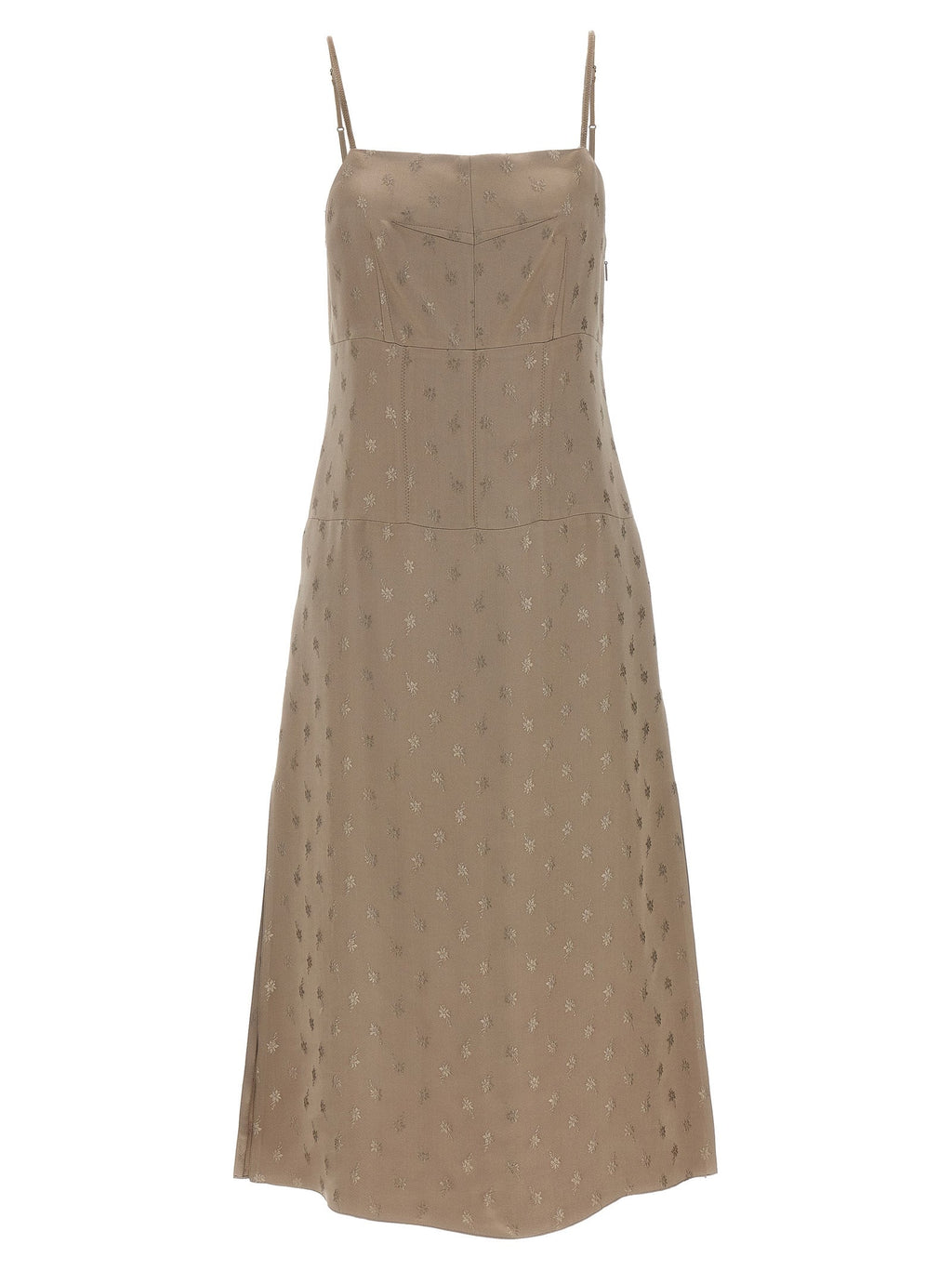 Fendi Gray Silk Midi Dress