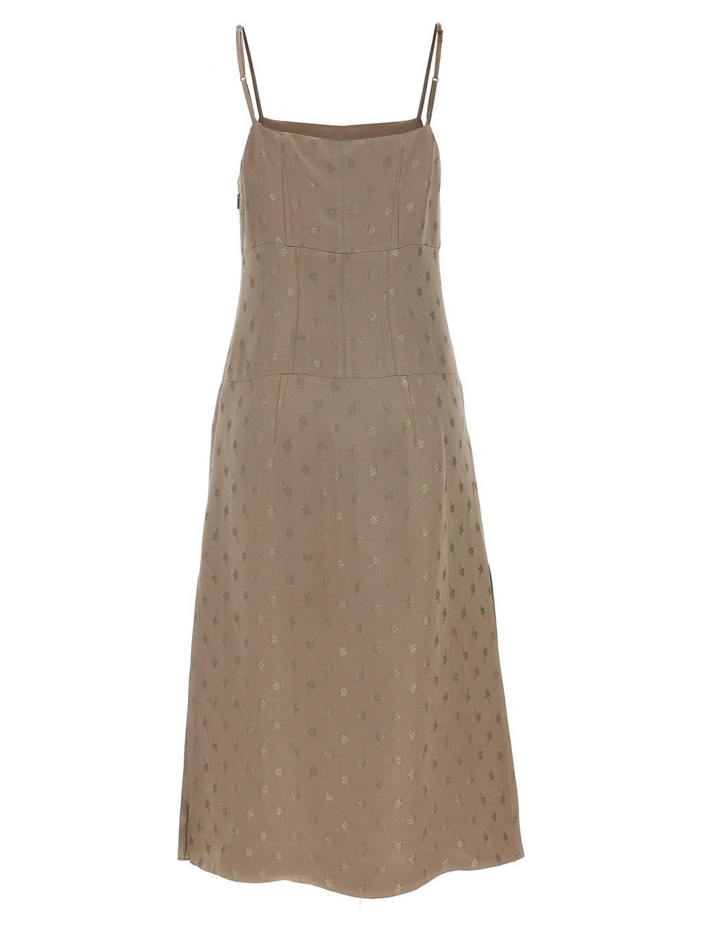Fendi Gray Silk Midi Dress