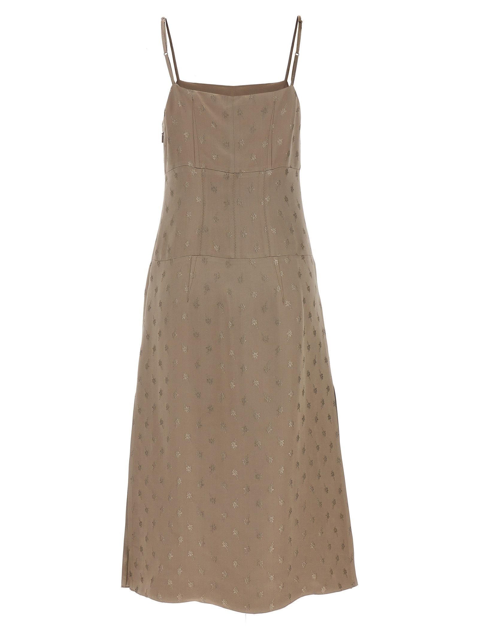 Fendi Gray Silk Midi Dress