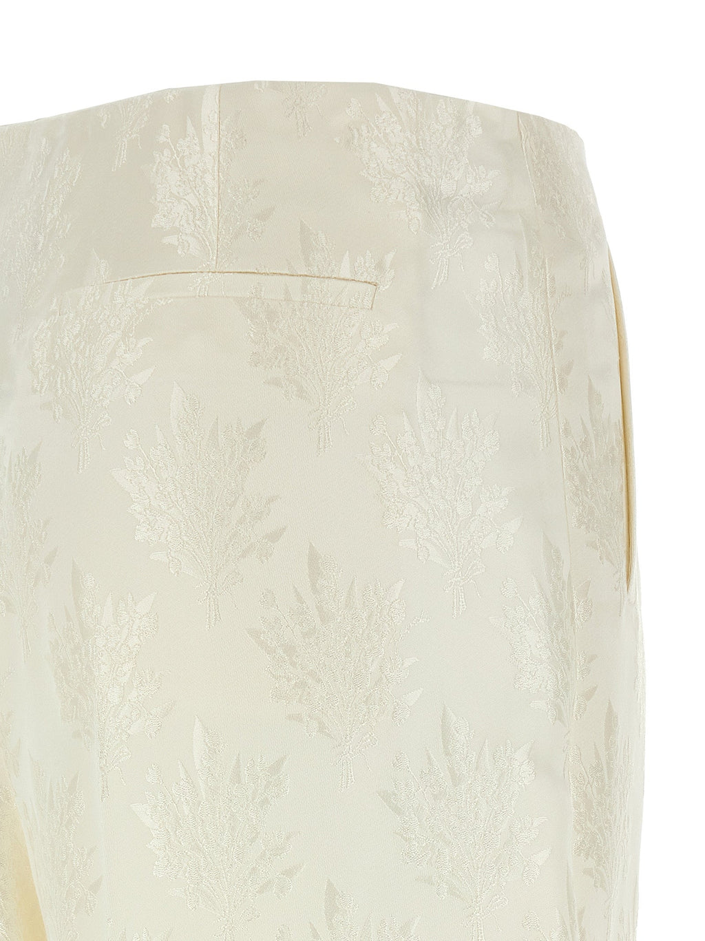 Fendi White Silk Casual Pants