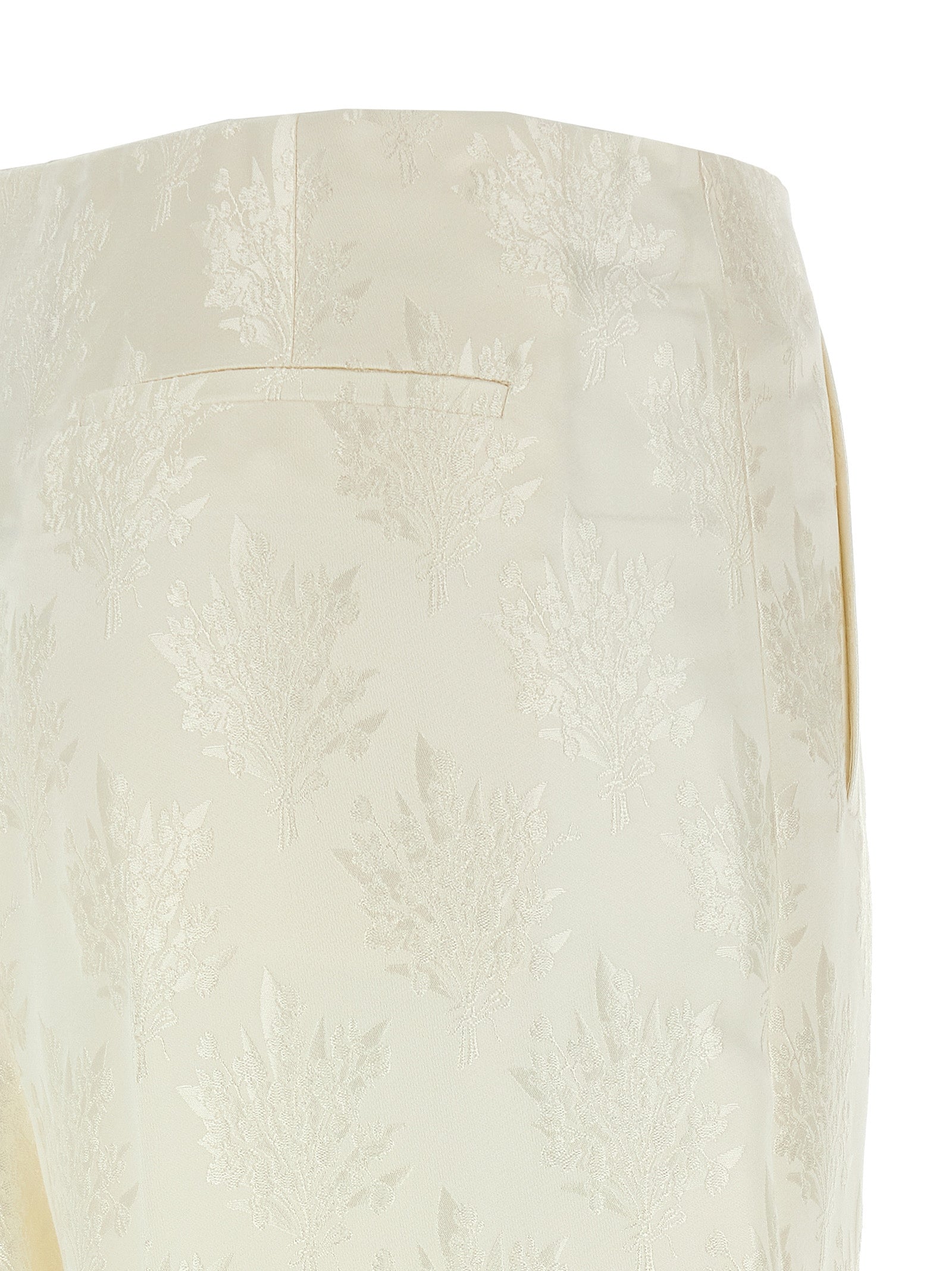 Fendi White Silk Casual Pants