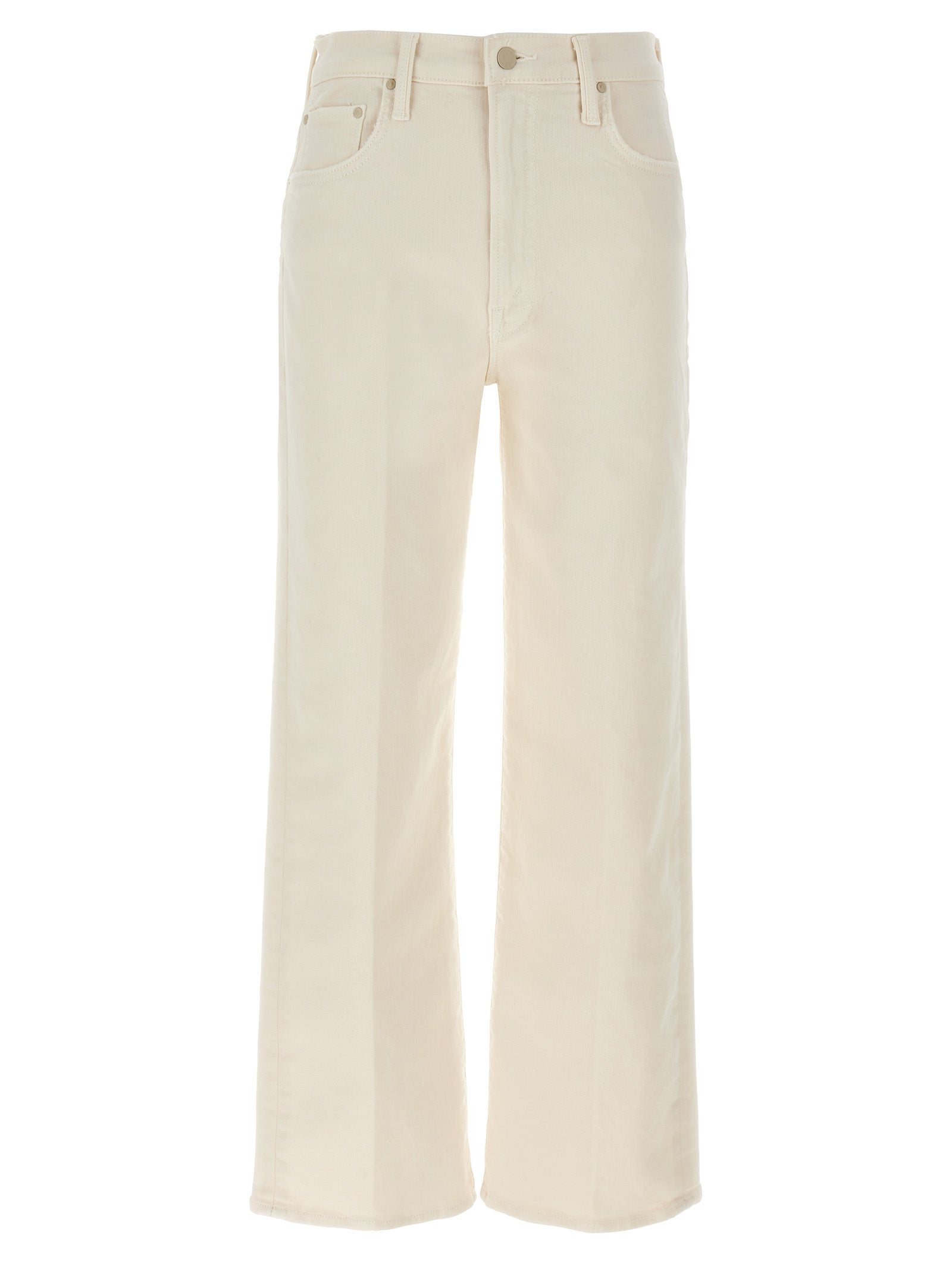 Mother Denim White Cotton High-Waisted Jean