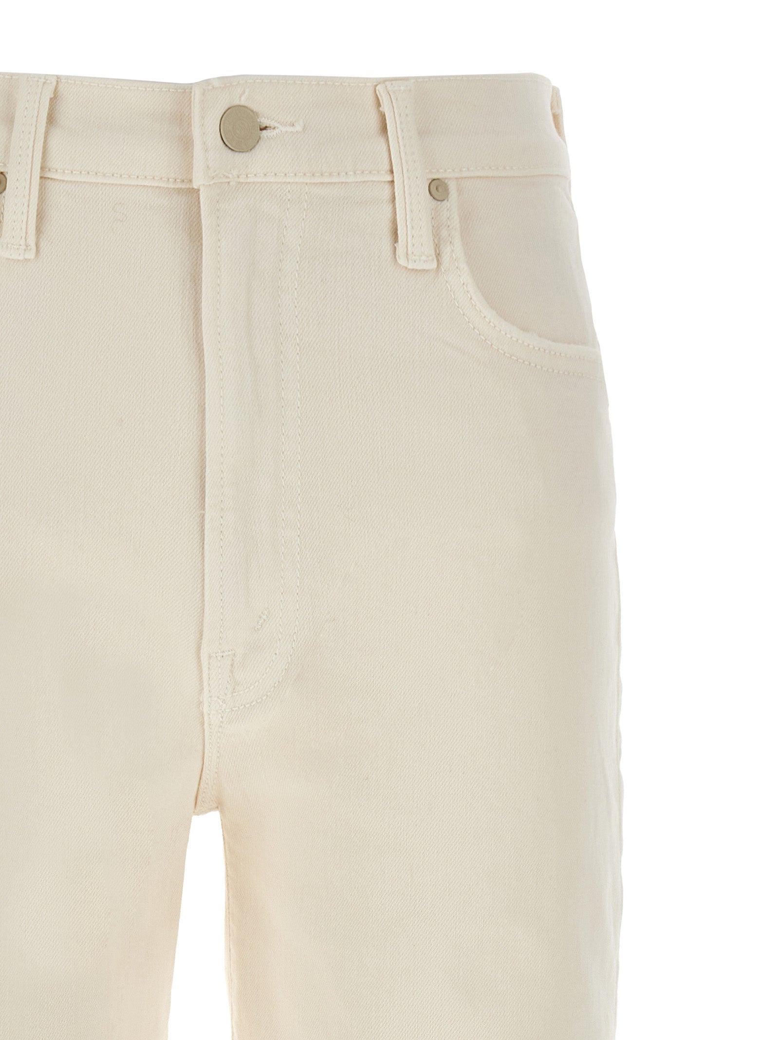 Mother Denim White Cotton High-Waisted Jean
