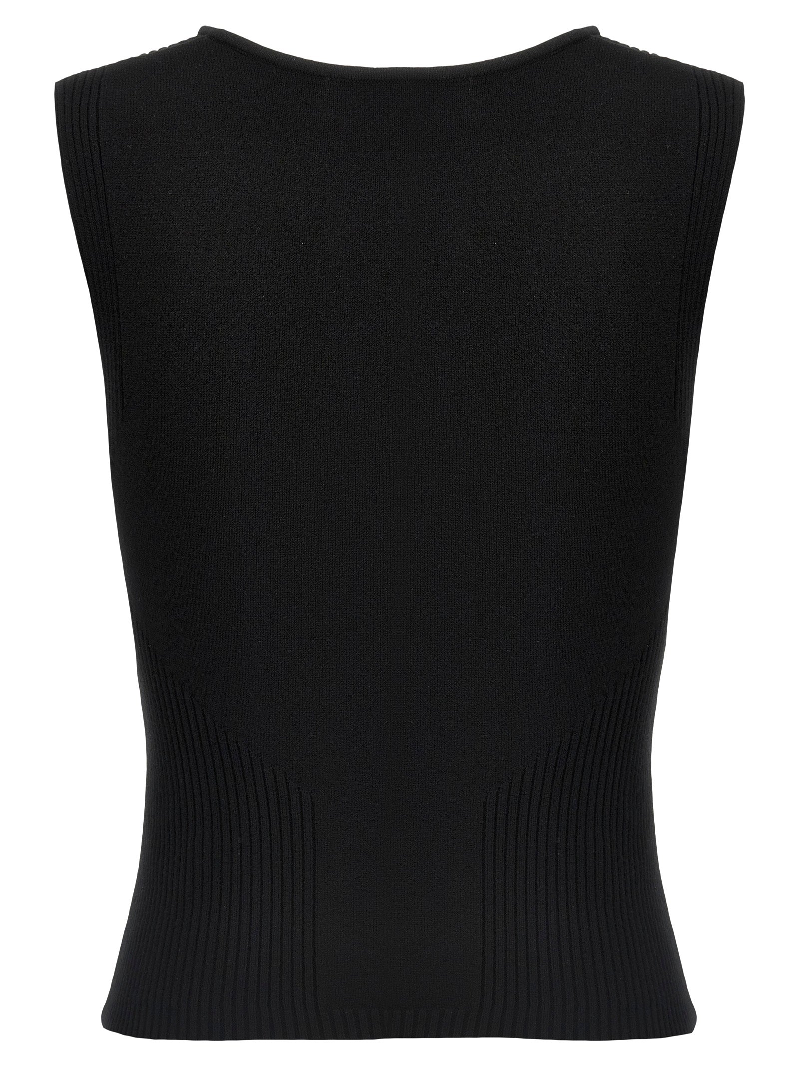 Marine Serre Black Viscose Tank Tops
