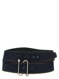 Sportmax Blue Cotton High-Waist Belt