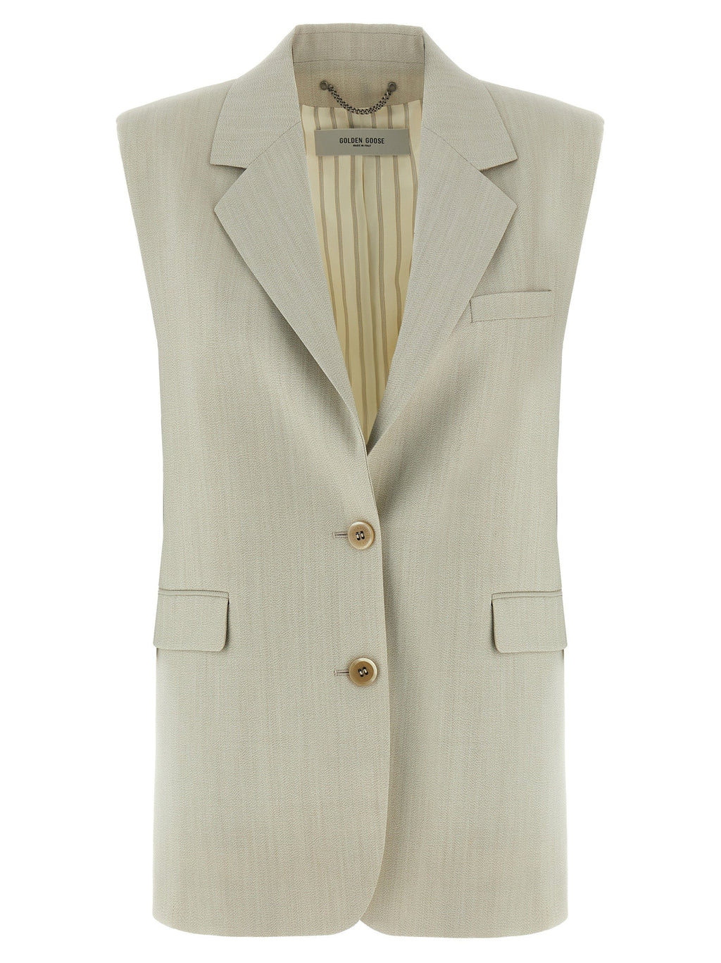 Golden Goose Beige Virgin Wool Sleeveless Jacket