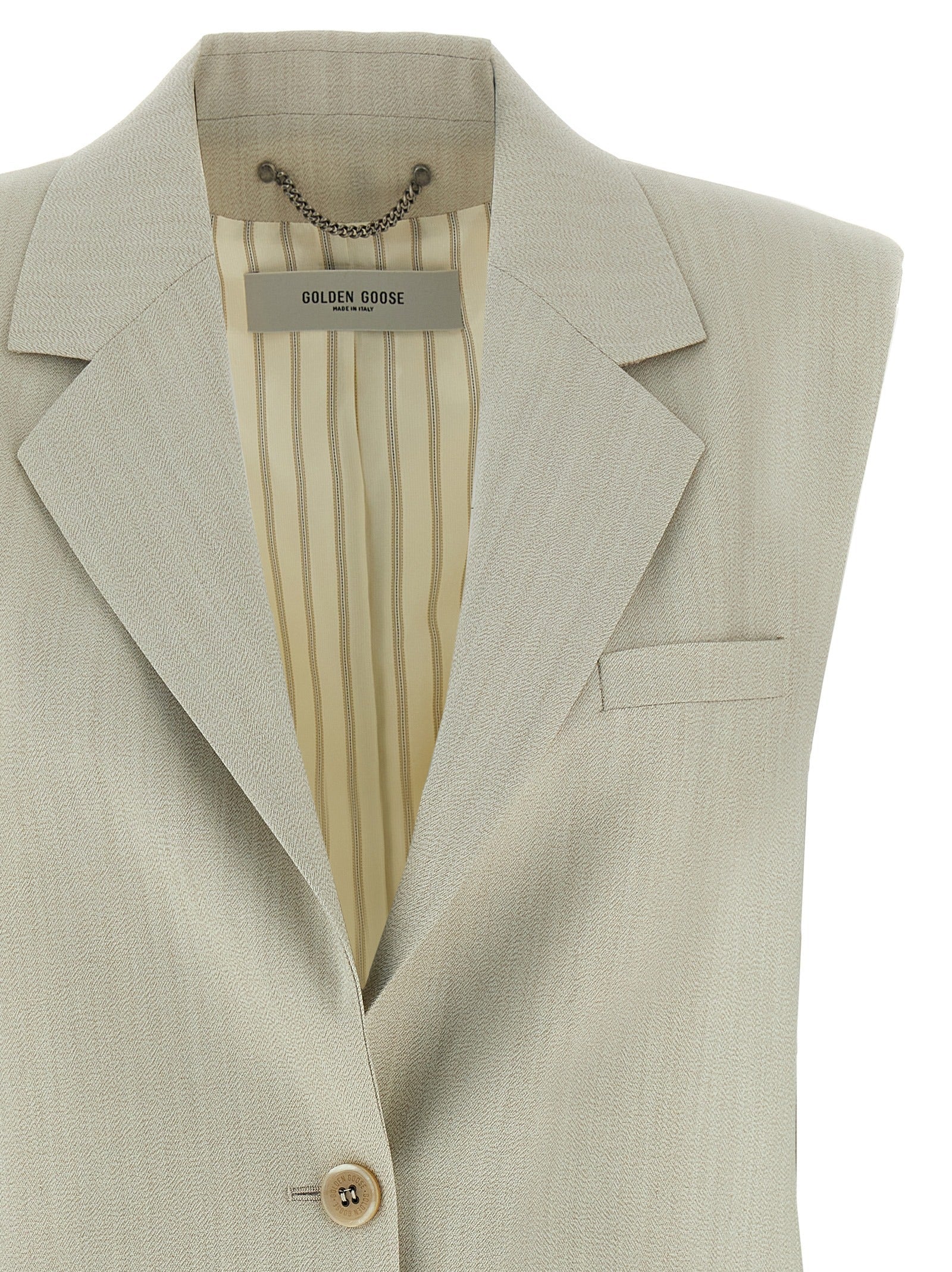 Golden Goose Beige Virgin Wool Sleeveless Jacket