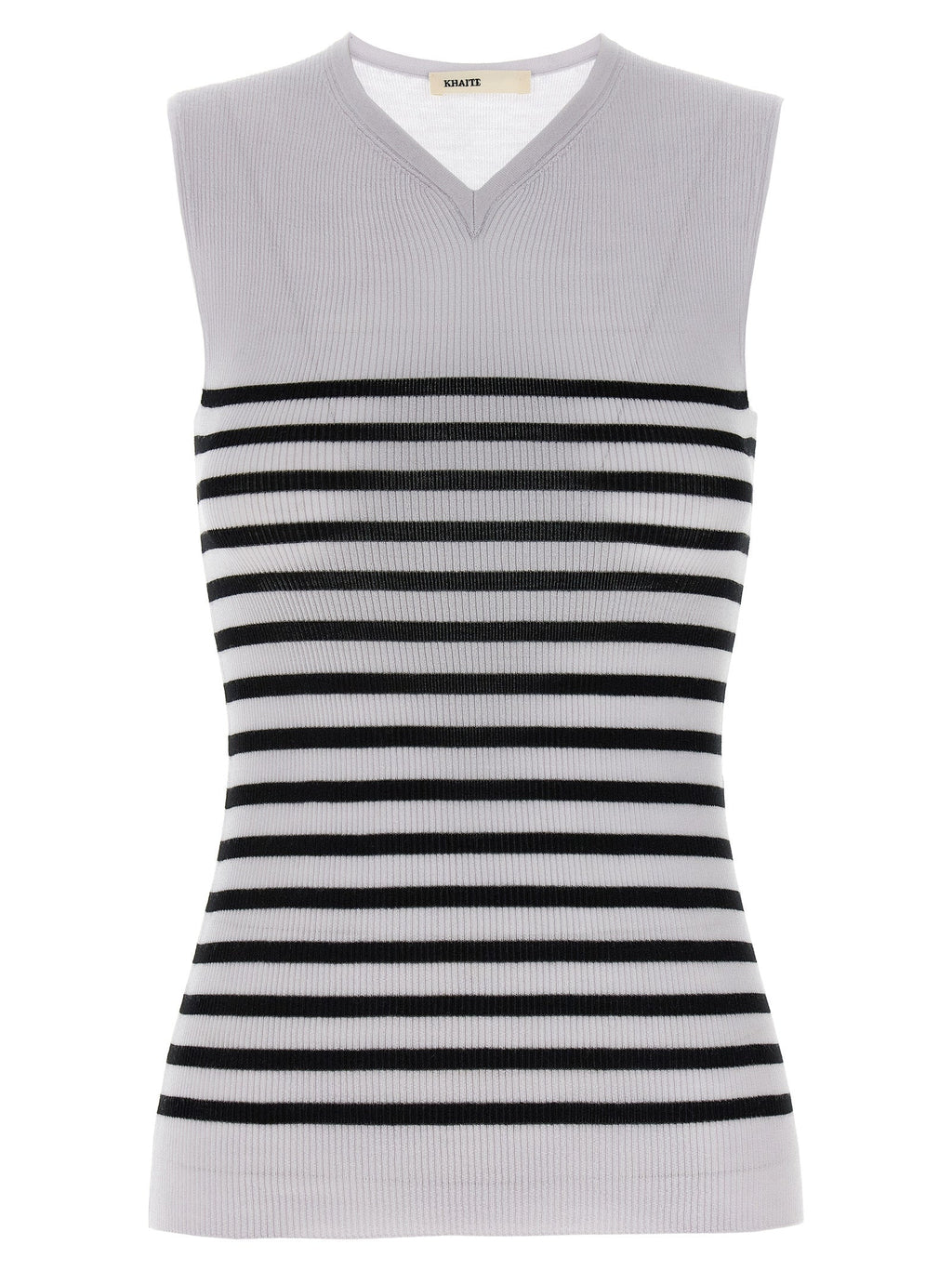 Khaite Bicolor Wool Sleeveles T-Shirt
