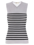 Khaite Bicolor Wool Sleeveles T-Shirt