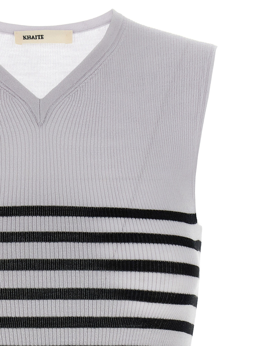 Khaite Bicolor Wool Sleeveles T-Shirt