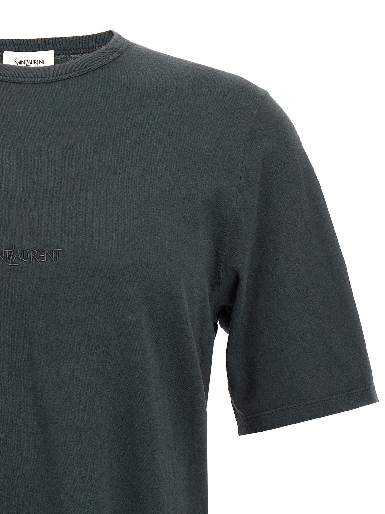 Saint Laurent Black Cotton T-Shirt