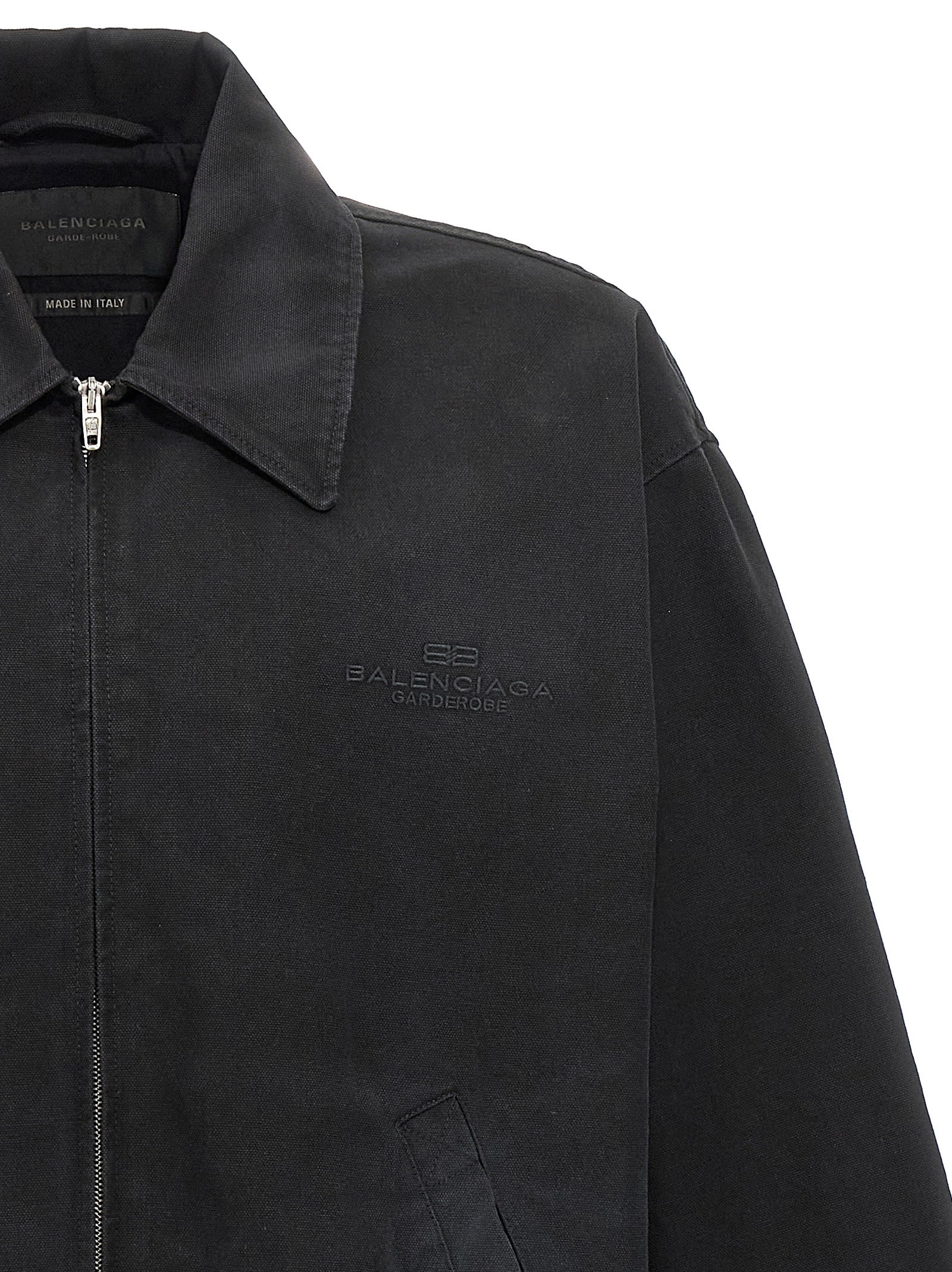 Balenciaga Black Cotton Full-Length Jacket