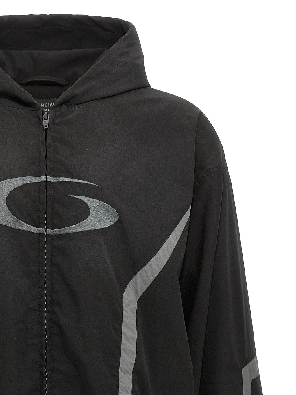 Balenciaga Black Polyester Shell Jacket