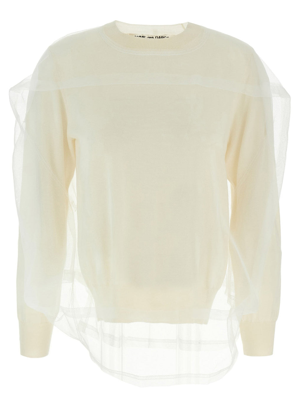 Comme Des Garçons White Wool Cardigan