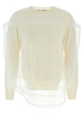 Comme Des Garçons White Wool Cardigan