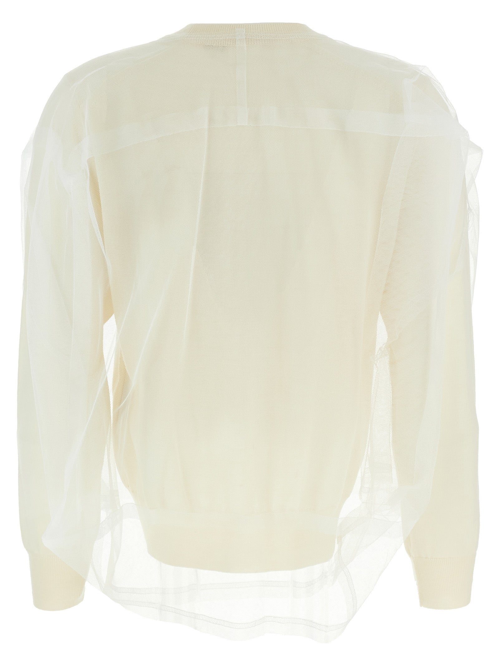 Comme Des Garçons White Wool Cardigan