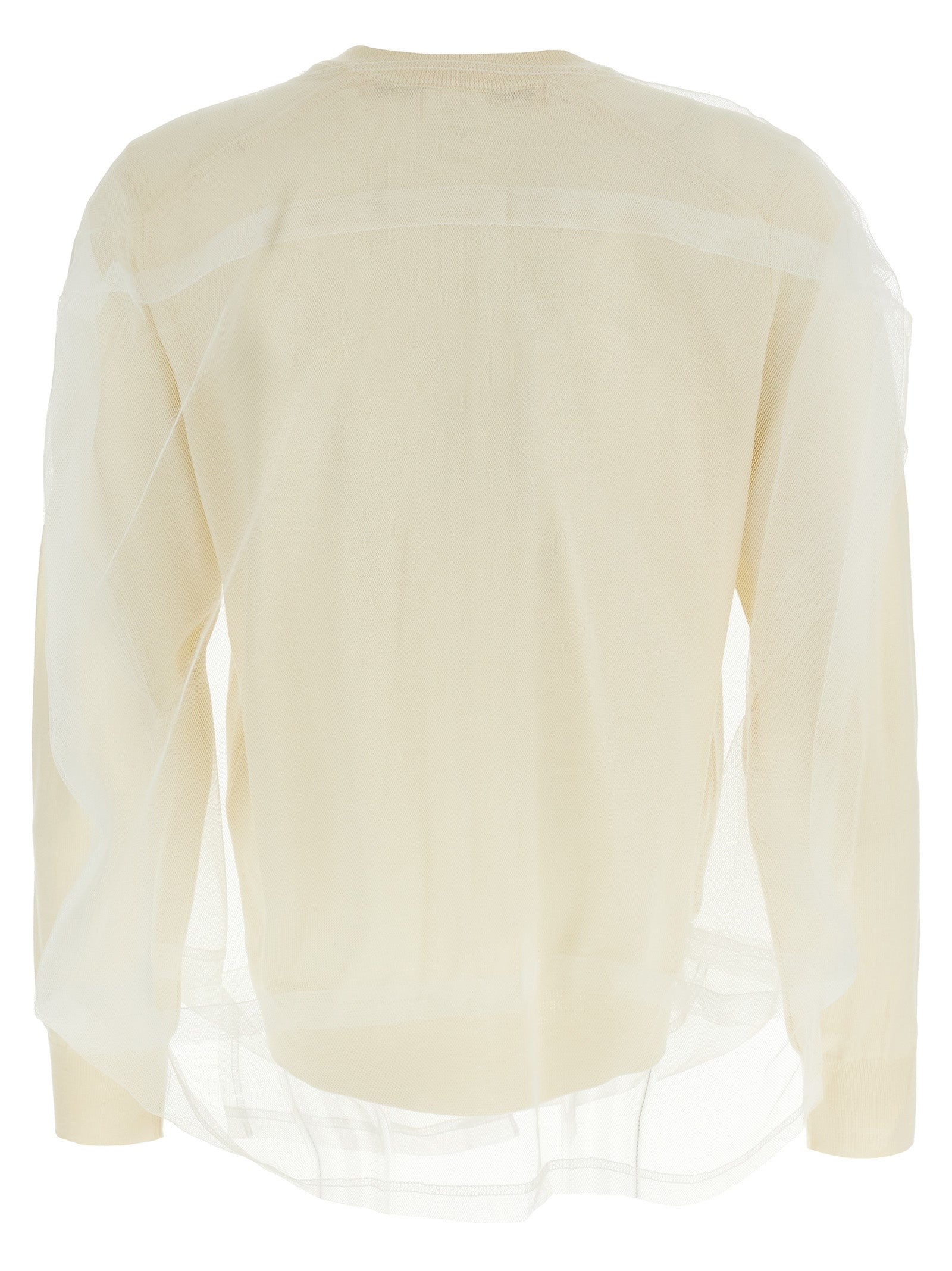 Comme Des Garçons White Wool Cardigan
