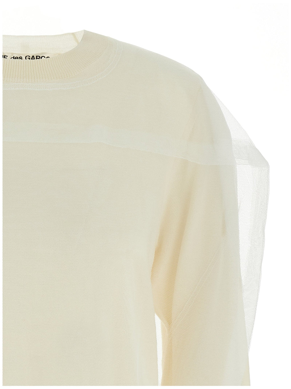 Comme Des Garçons White Wool Cardigan
