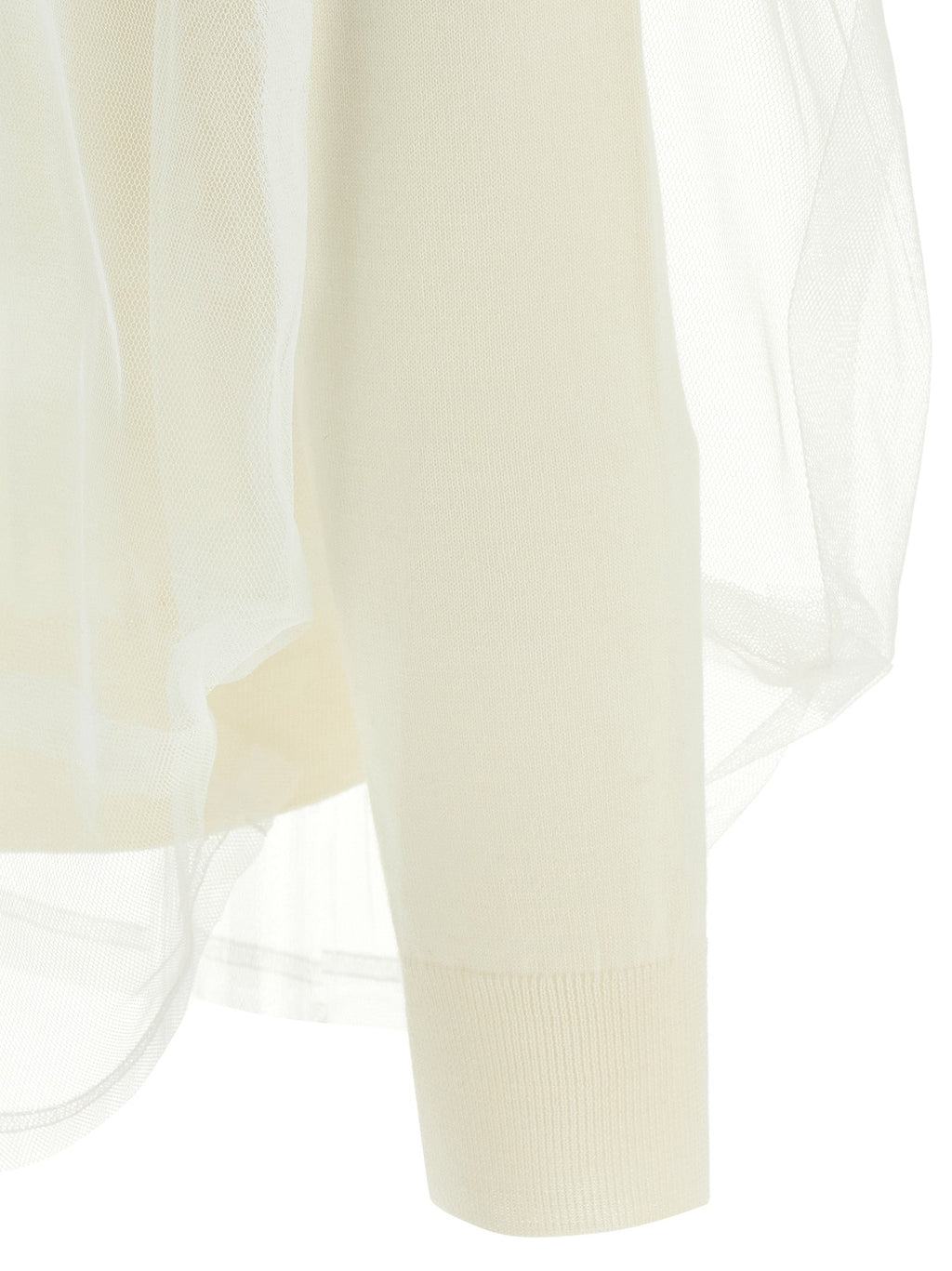 Comme Des Garçons White Wool Cardigan