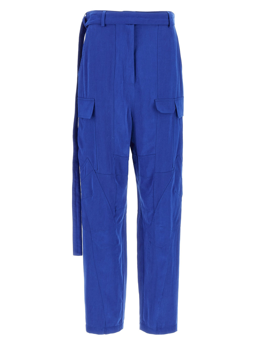 Ferragamo Blue Lyocell Cargo Pants