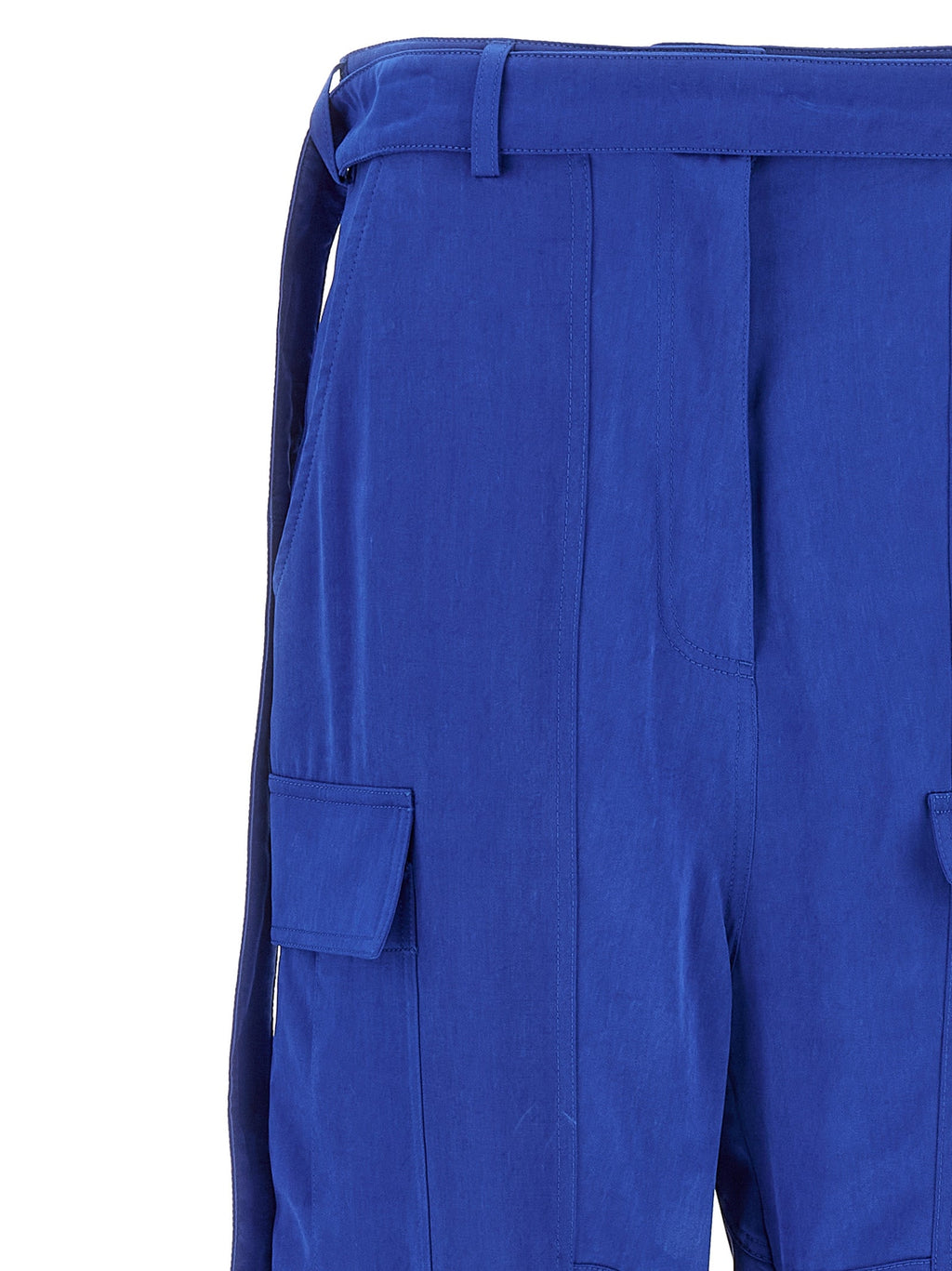 Ferragamo Blue Lyocell Cargo Pants