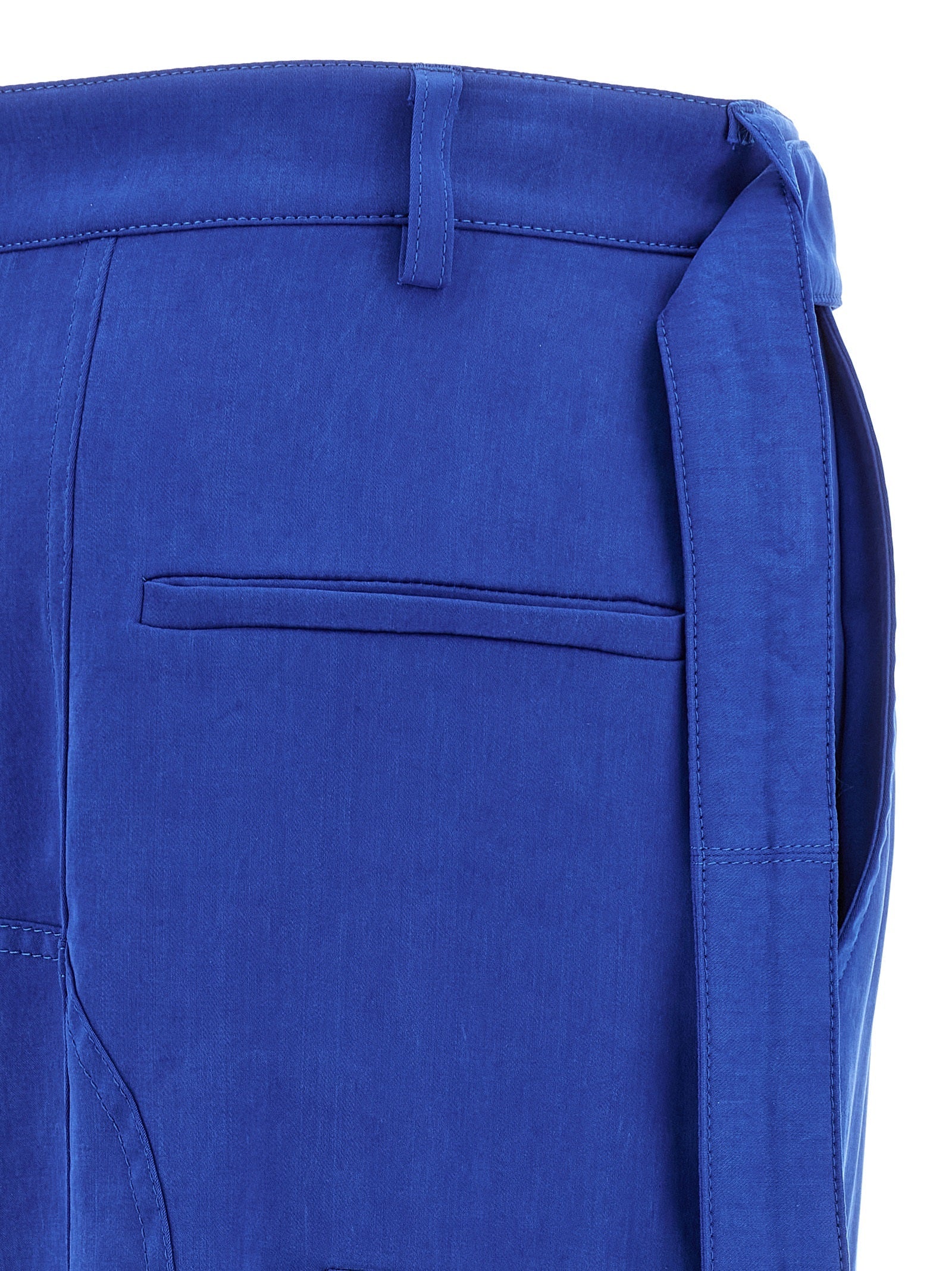 Ferragamo Blue Lyocell Cargo Pants