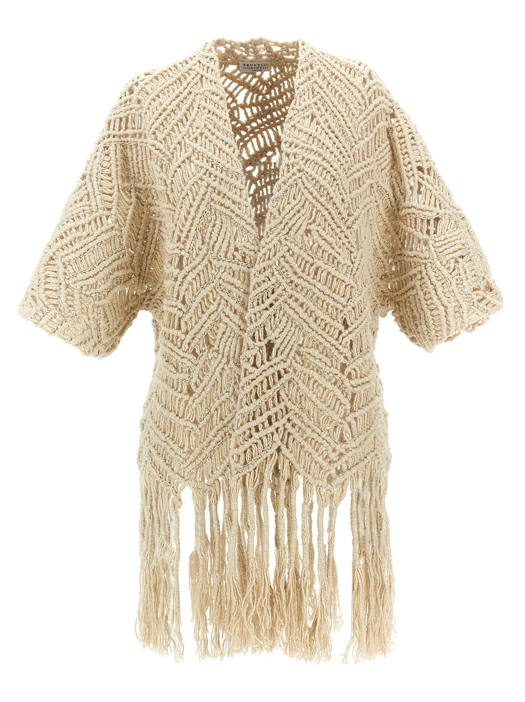 Brunello Cucinelli Beige Silk Cardigan