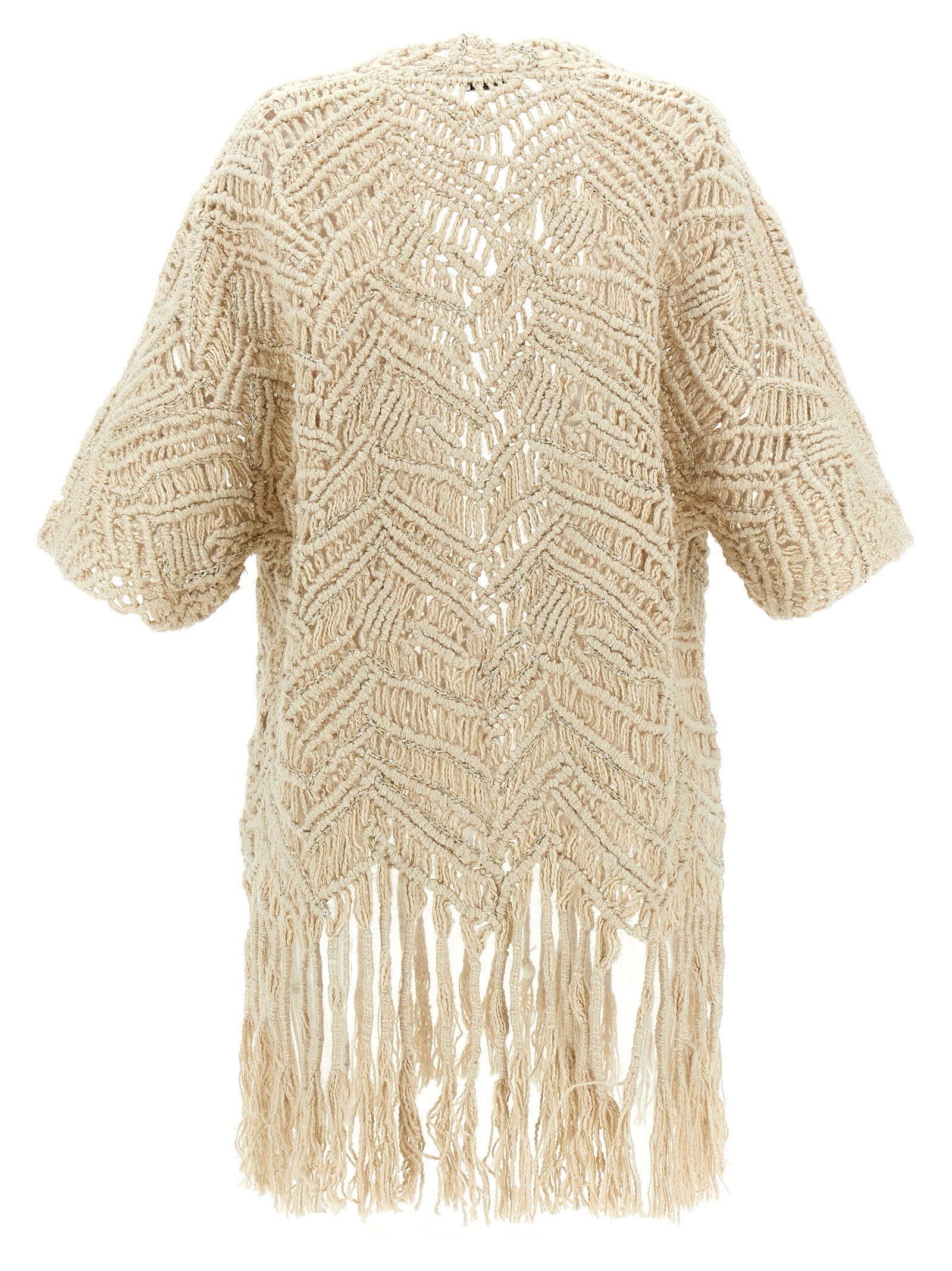 Brunello Cucinelli Beige Silk Cardigan