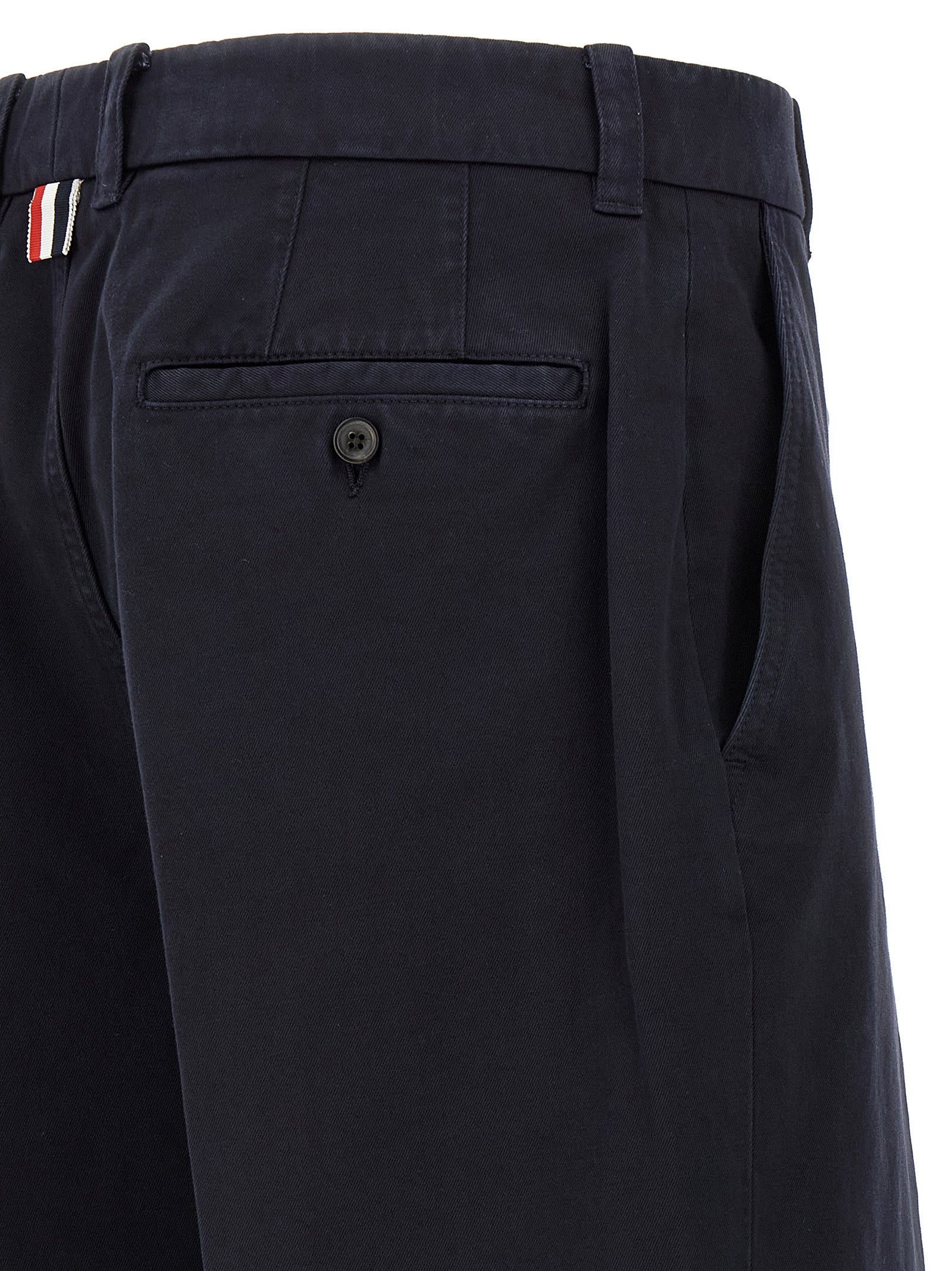 Thom Browne Blue Cotton Casual Pants